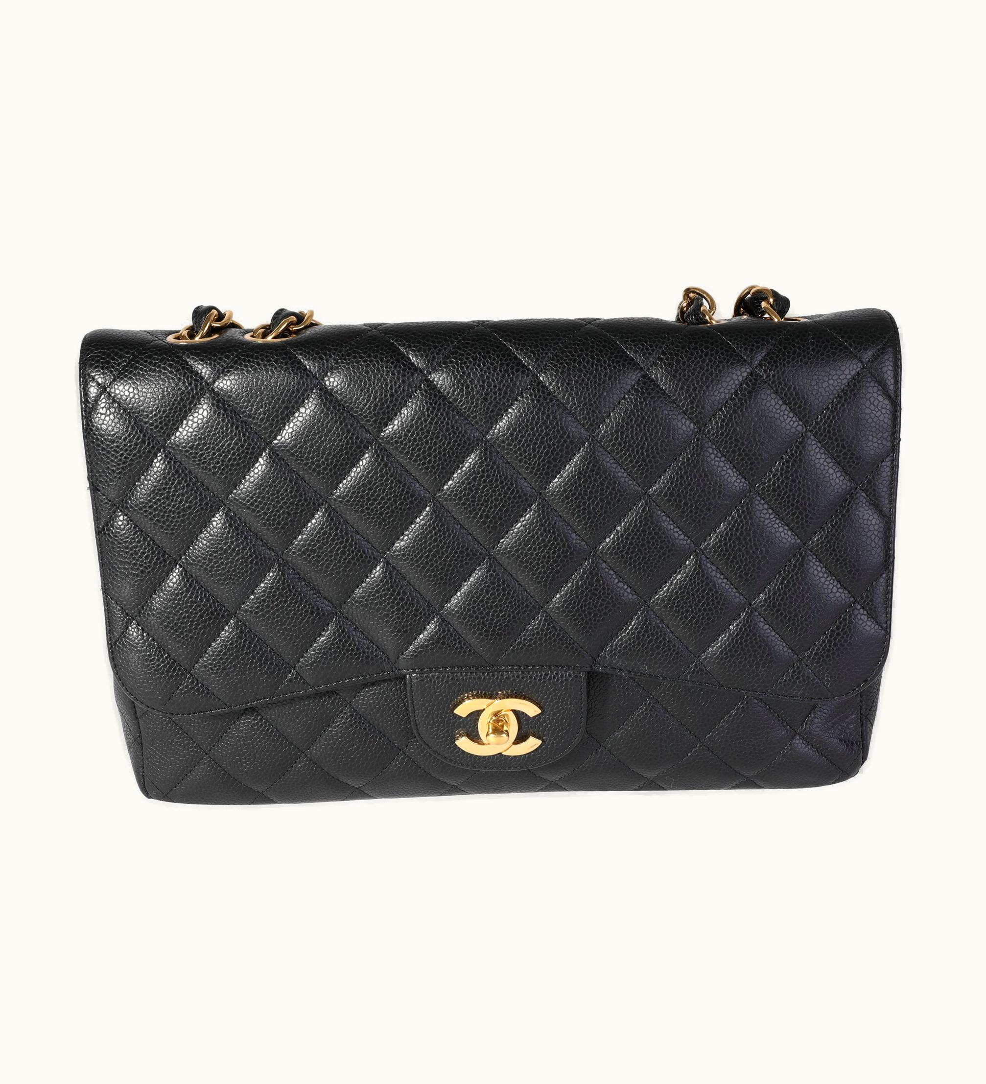 Chanel Chanel Jumbo Classic Single Flap Shoulder Bag Black Caviar