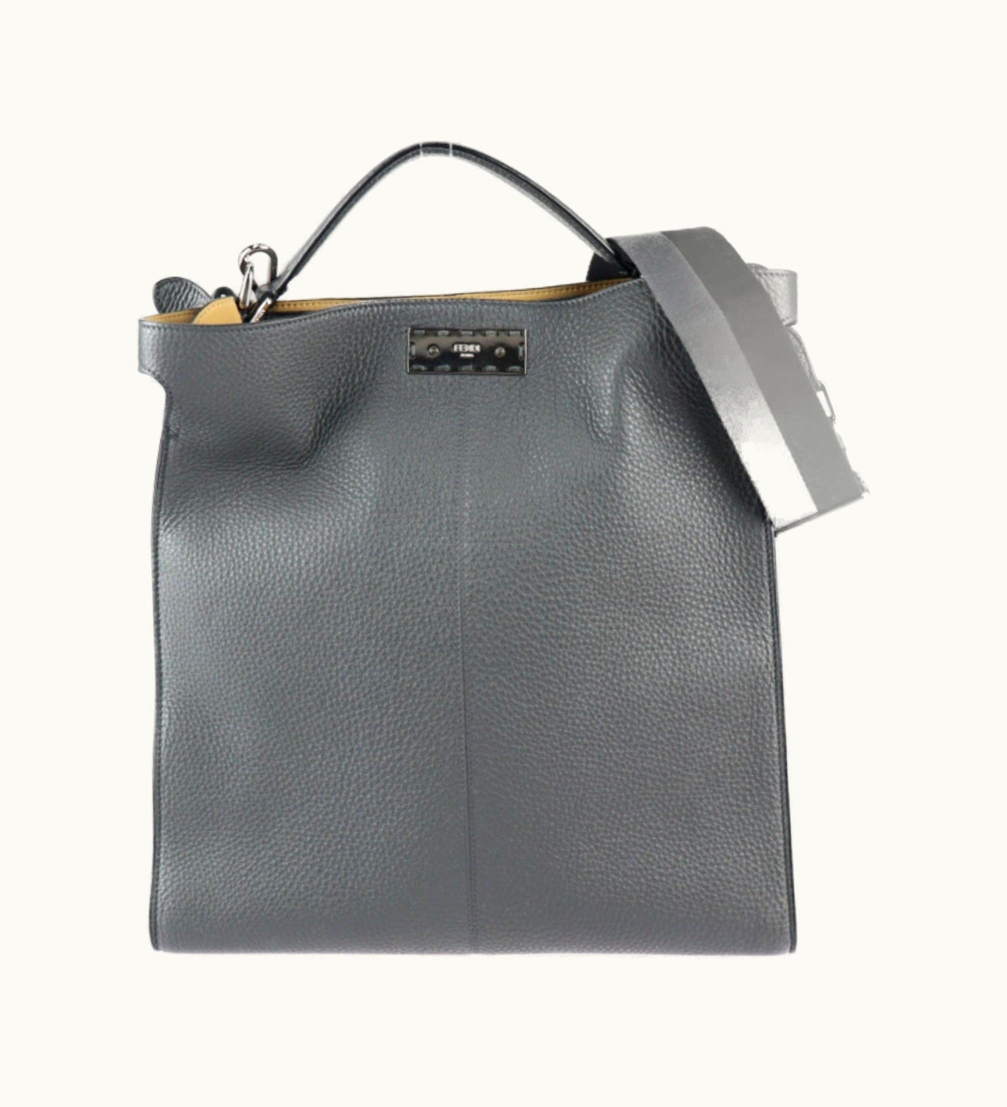 Fendi Fendi Peekaboo X Light Fit Tote Bag 7Va447 Leather Dark Gray 2Way Shoulder