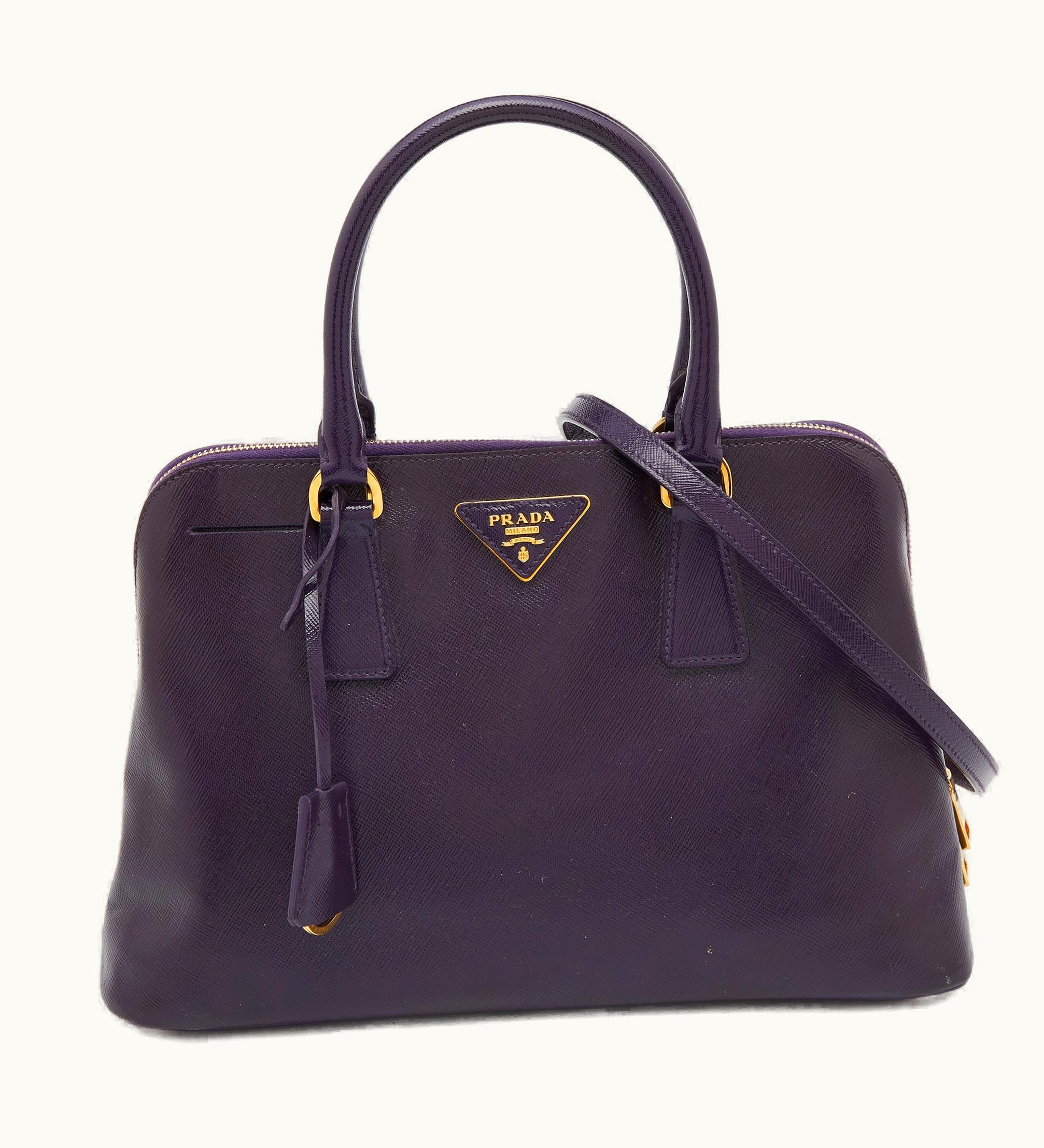 Prada Prada Purple Saffiano Lux Patent Leather Promenade Satchel