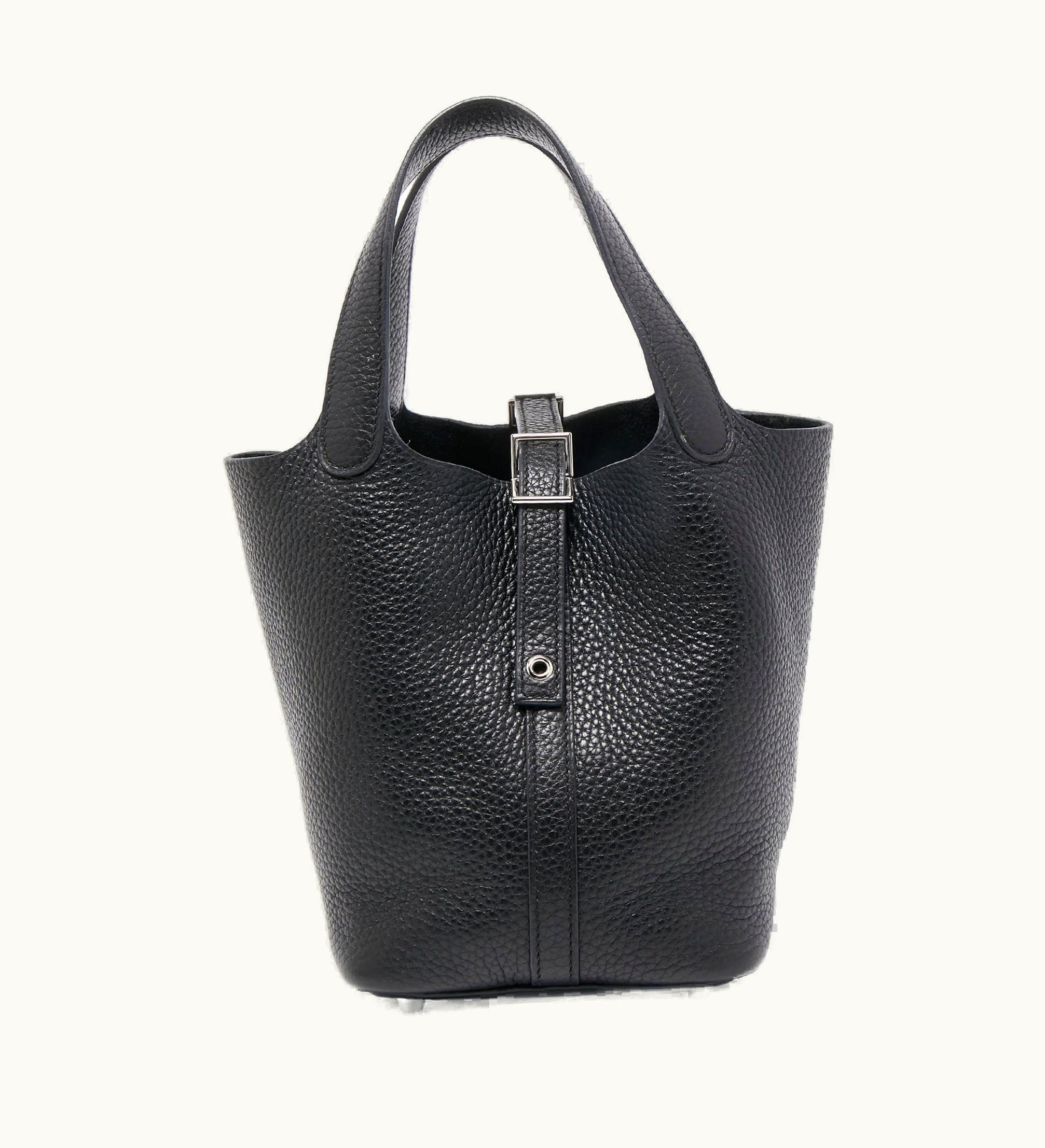 Hermès Hermès Black Taurillion Clemence Leather Picotin Lock 18 Bag