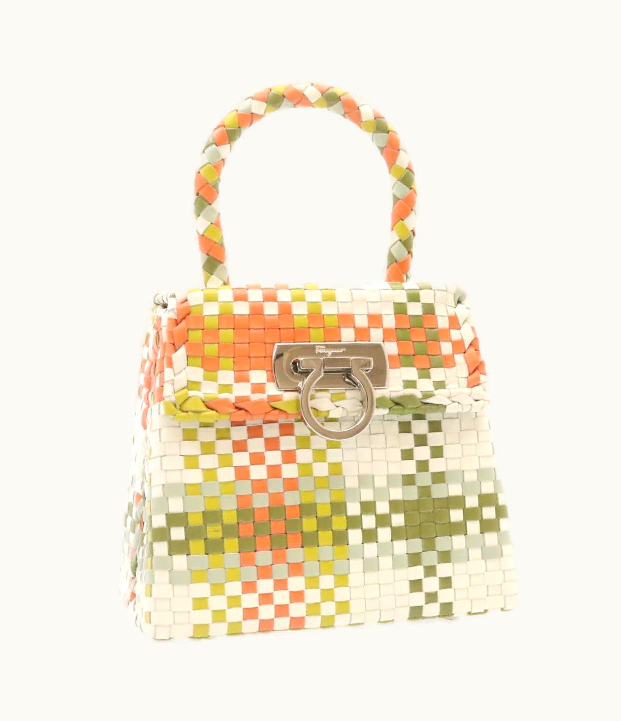 Salvatore Ferragamo Salvatore Ferragamo Intrecciato Gancini Hand Bag Multicolor