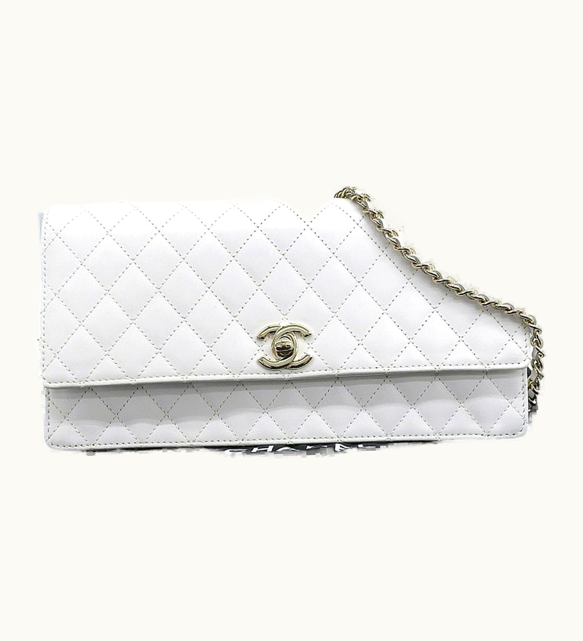 Chanel Chanel Here Mark Logo Chain Shoulder Bag White Boutique Seal (2012.1.15.Ot)
