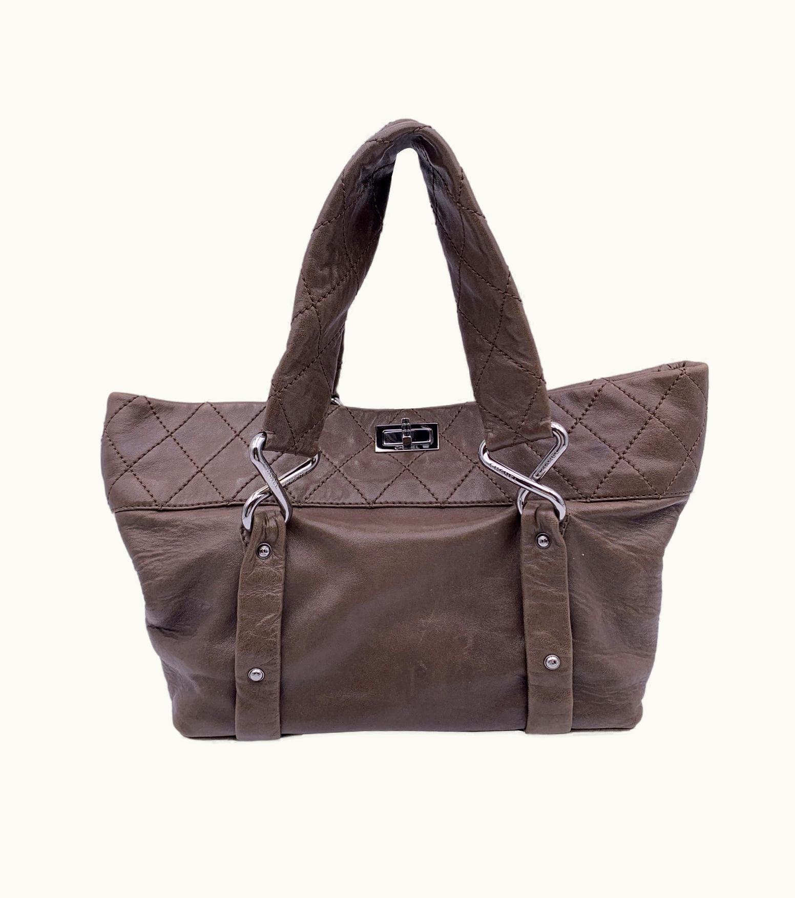 Chanel Chanel 8 Knots Brown Leather Mademoiselle Tote Bag