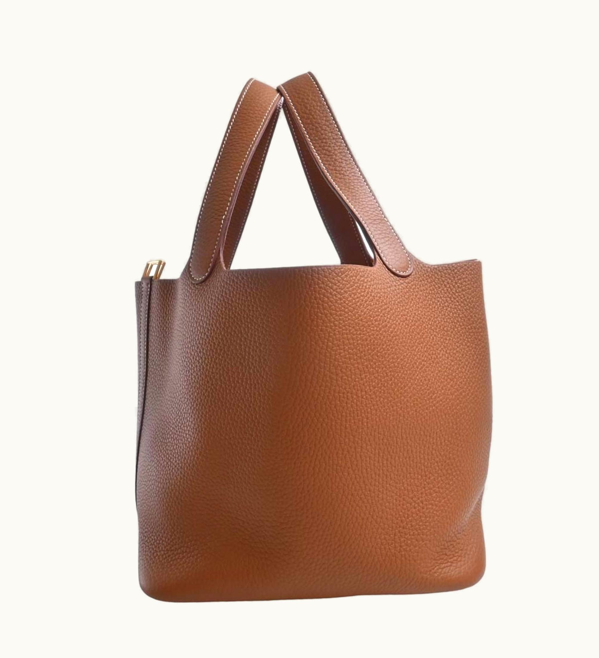 Hermès Hermès Taurillon Clemence Picotin Lock MM Handbag Brown Women's