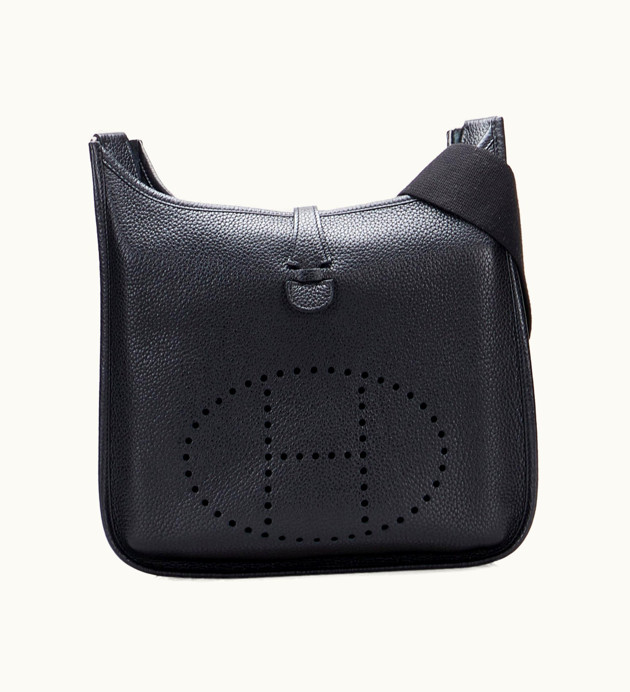 HERMES Evelyne III PM Crossbody Bag in Noir Black