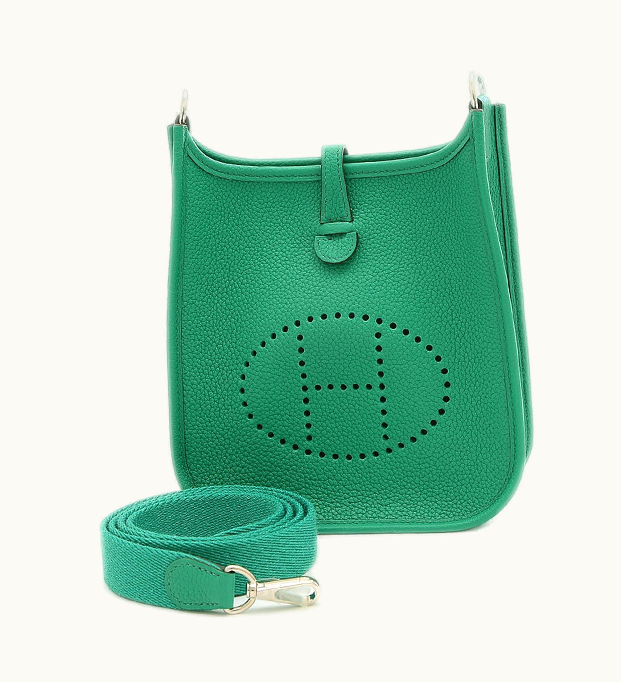 Hermès Hermès Evelyne Tpm Amazon Taurillon Veil Jade U Engraved Shoulder Bag