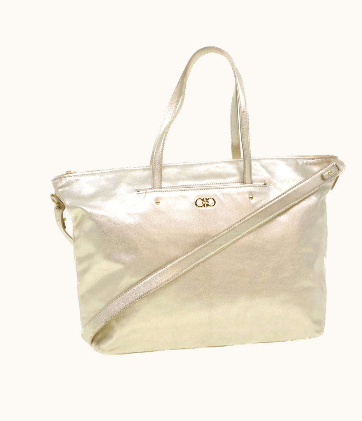 Salvatore Ferragamo Salvatore Ferragamo Shoulder Bag Leather 2Way Gold Tone