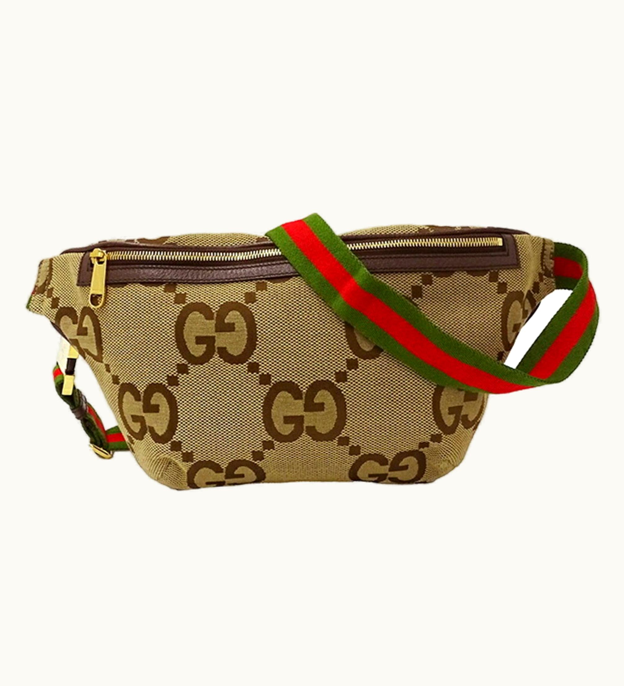 Gucci Gucci Bag Men's Jumbo GG Shoulder Canvas Camel Ebony 696031