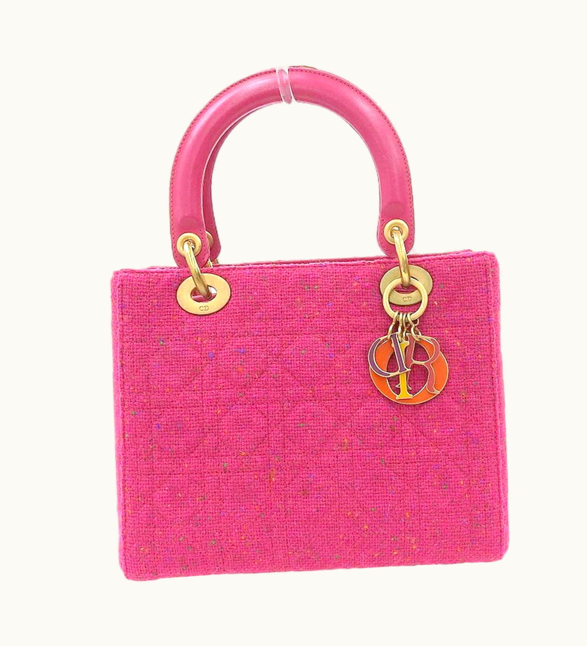 Dior Dior Christian Dior Lady Handbag Tweed Pink