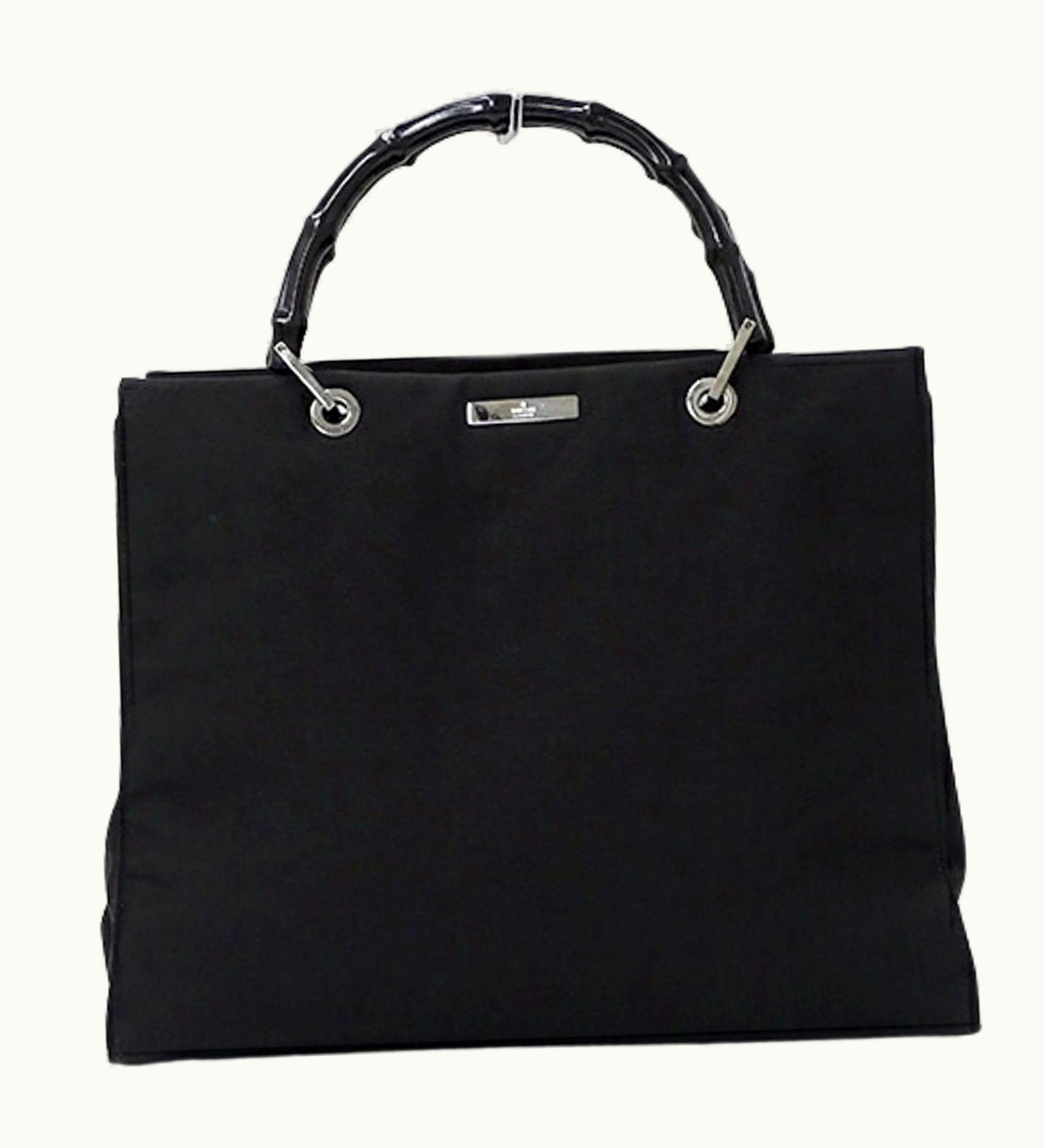 Gucci Gucci Bag Ladies Bamboo Handbag Nylon Black 002 1010