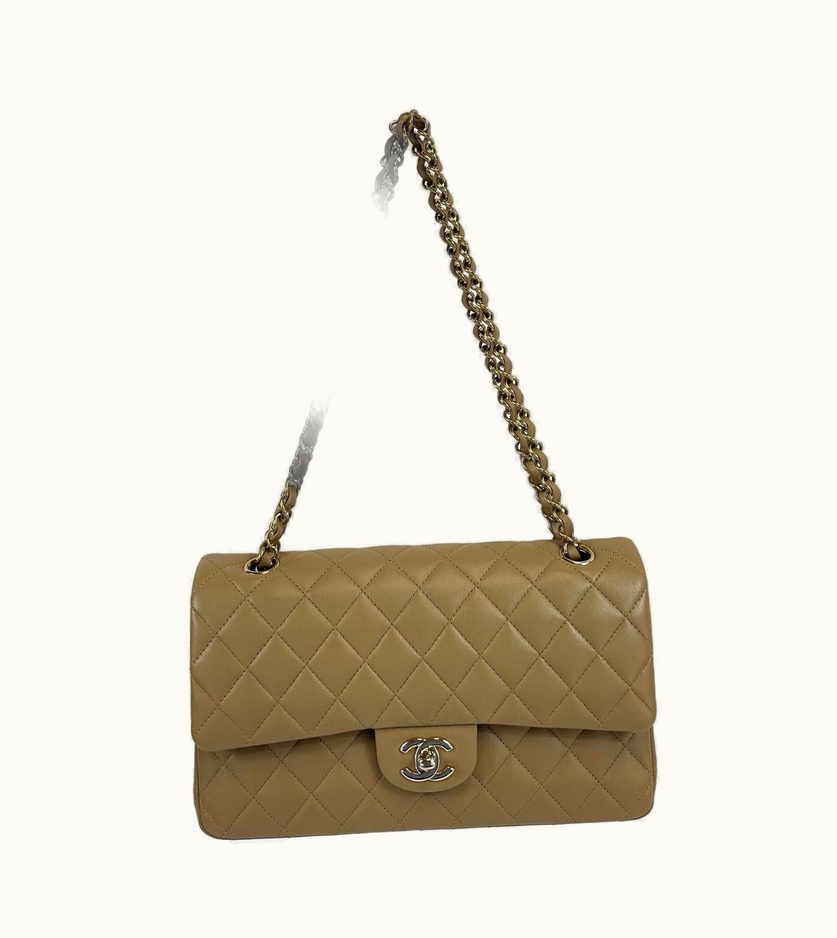 Chanel Chanel - New W/ Tags - 22B Classic Double Flap CC Beige Shoulder Bag