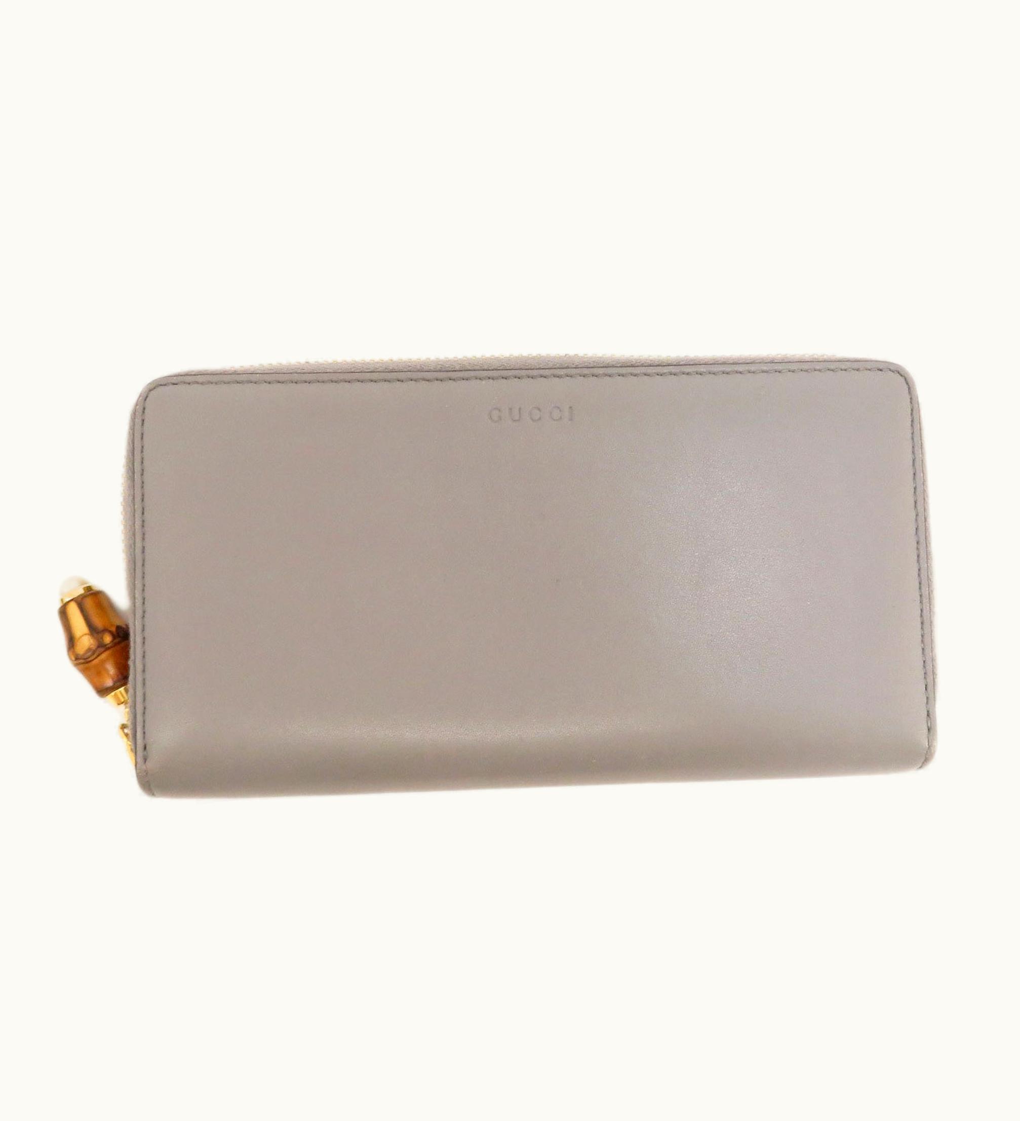 Gucci Gucci 453158 Bamboo Long Wallet Leather Ladies