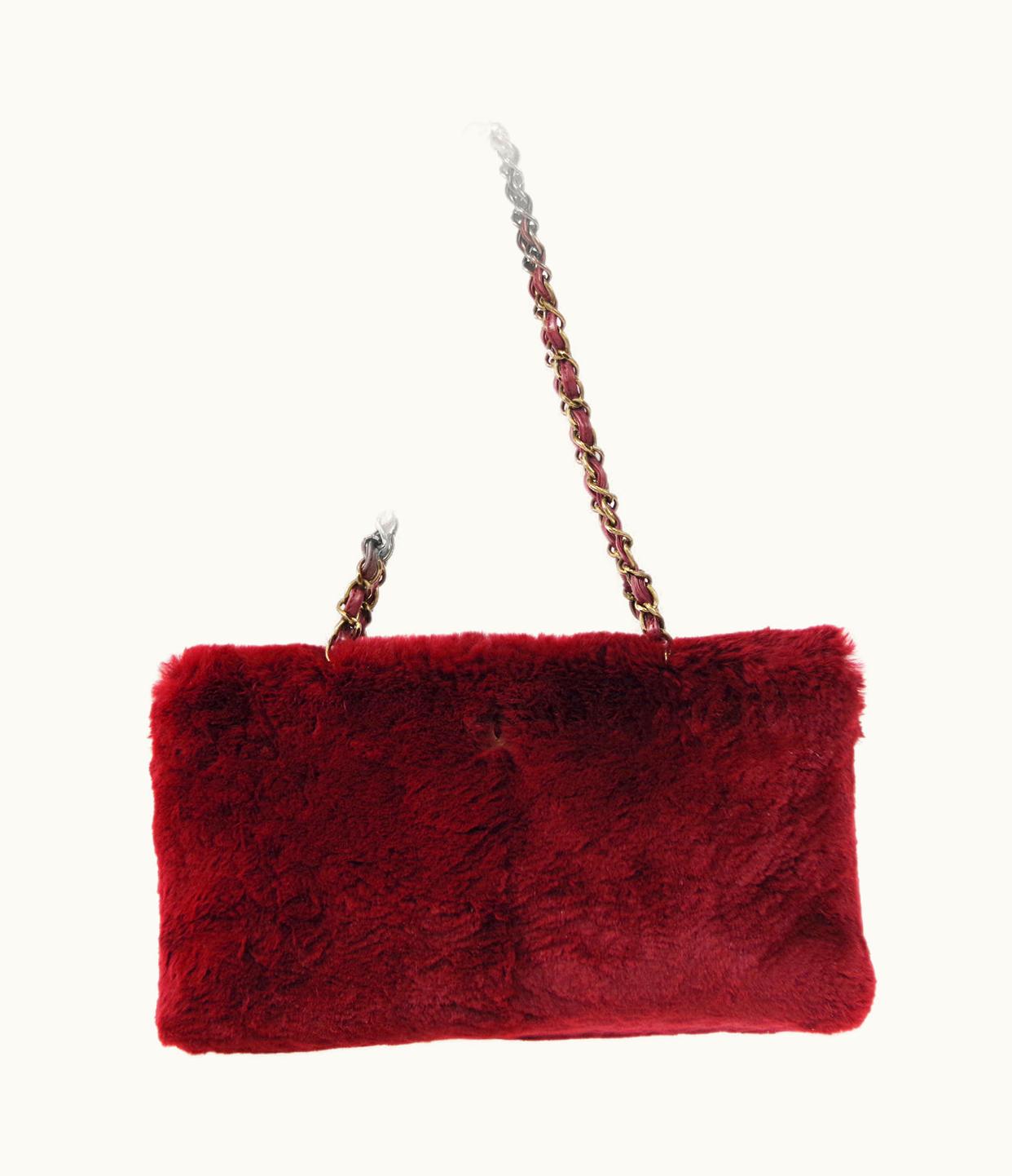 Chanel Chanel 2000-2001 Chain Tote Bordeaux Fur 66394