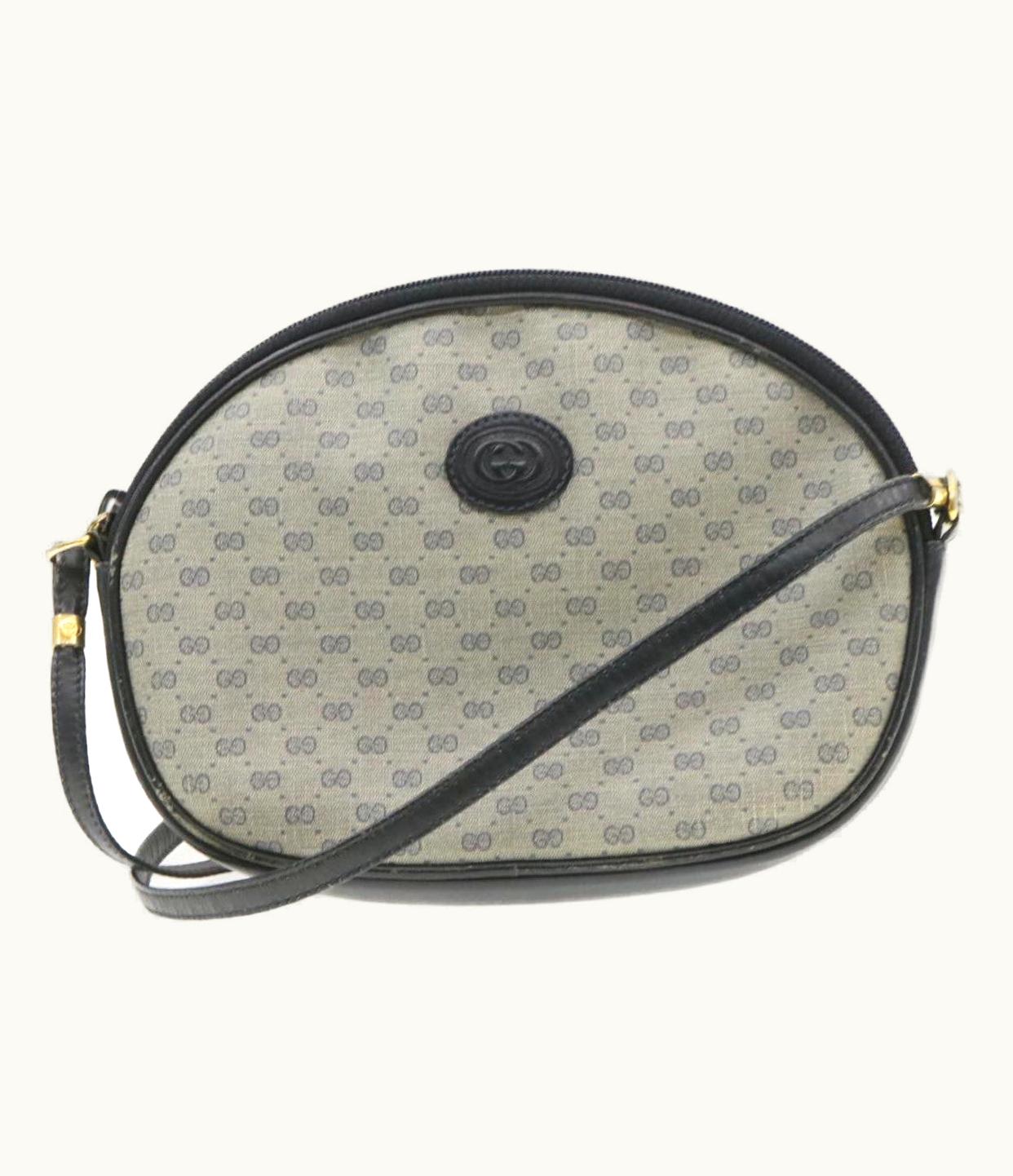 Gucci Gucci Micro Small GG Canvas Shoulder Bag Pvc Leather Blue