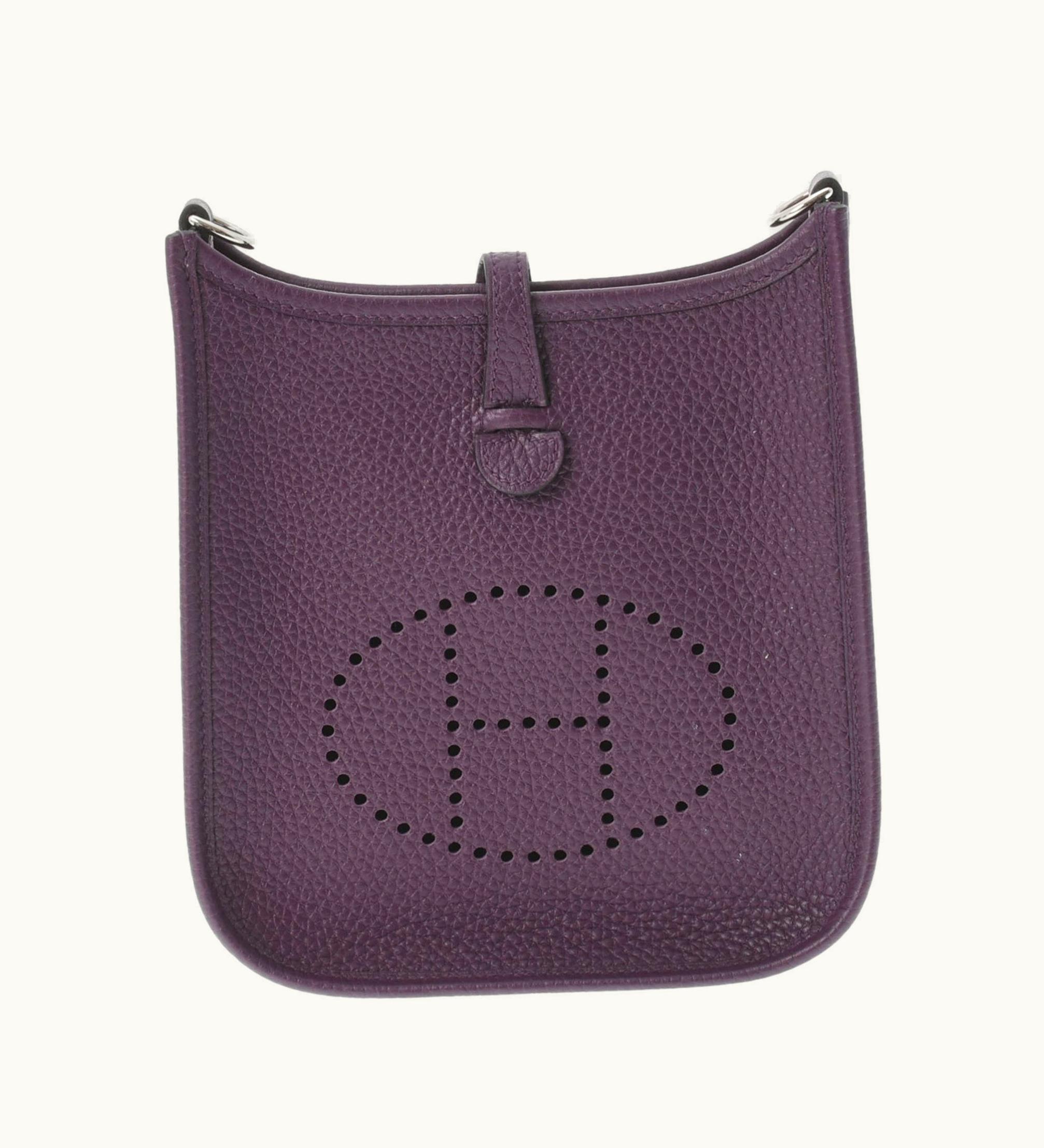 Hermès Hermès Evelyne Tpm Cassis U Engraved (Around 2022) Women's Taurillon Clemence Shoulder Bag