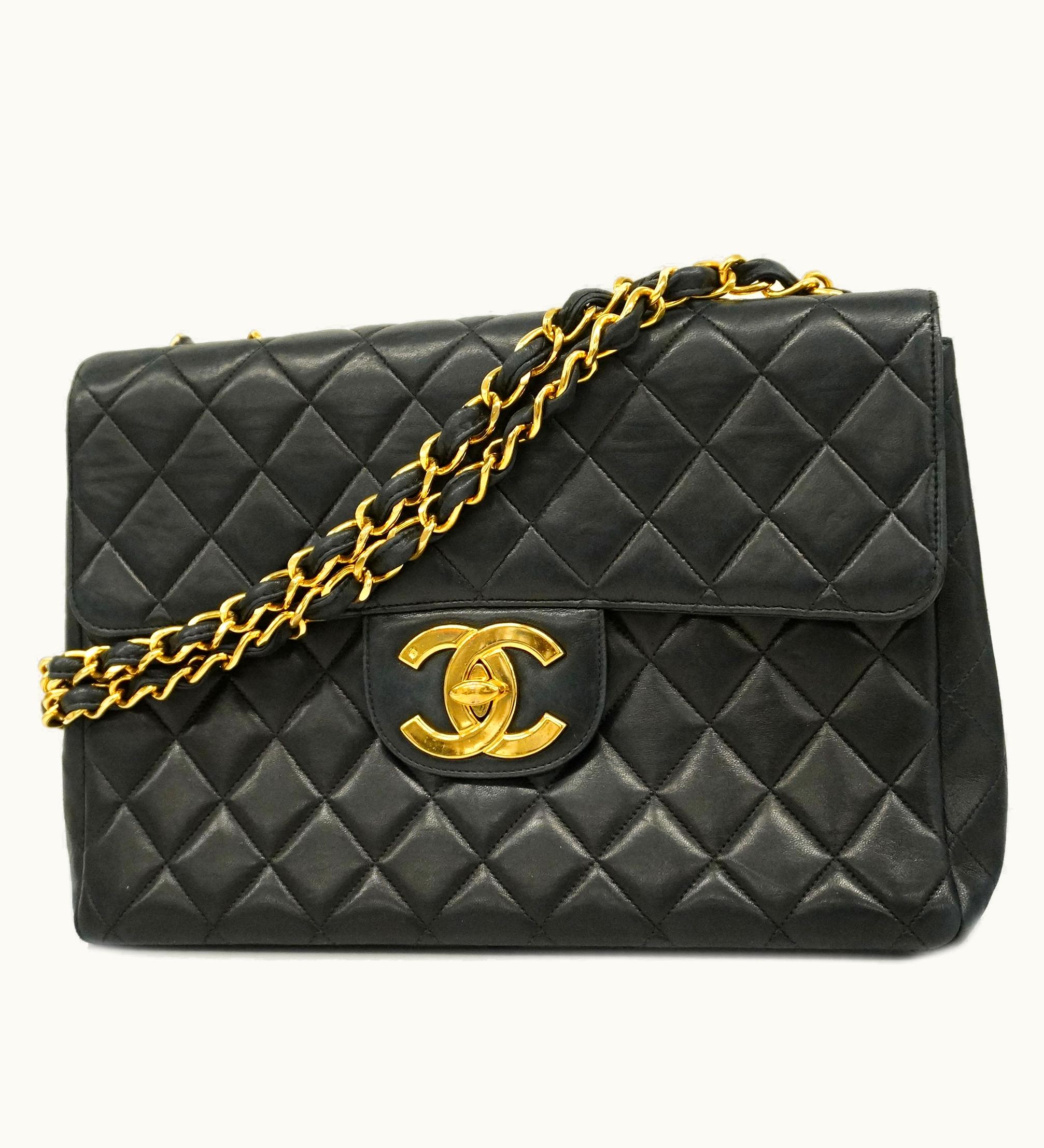Chanel Chanel Matelasse Big Matelasse W Chain Women's Leather Shoulder Bag Black Gold