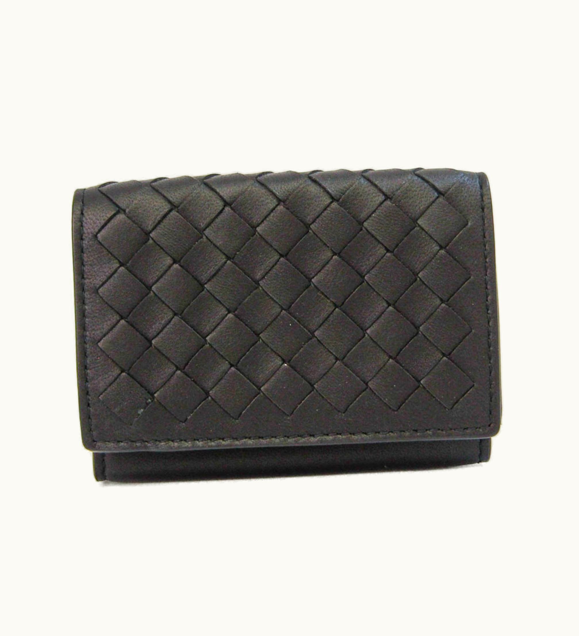 Bottega Veneta Bottega Veneta Intrecciato 515385 Women, Men Leather Wallet (Tri-Fold) Black