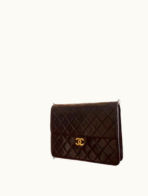 Chanel Chanel Around 1998 Made CC Mark Plate Chain Bag Black