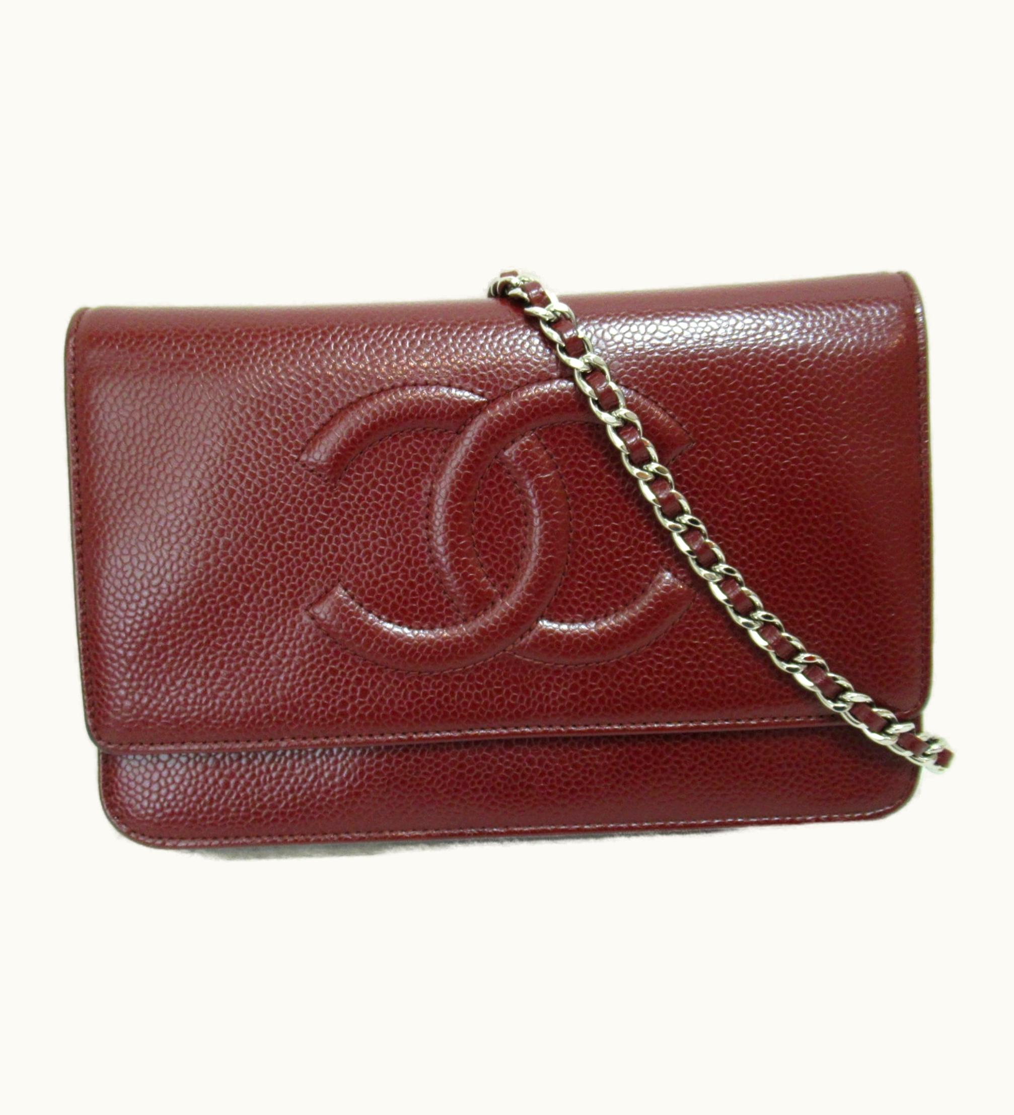 Chanel Chanel Chain Wallet Shoulder Bag Bordeaux System Caviar Skin [Grained Calf]