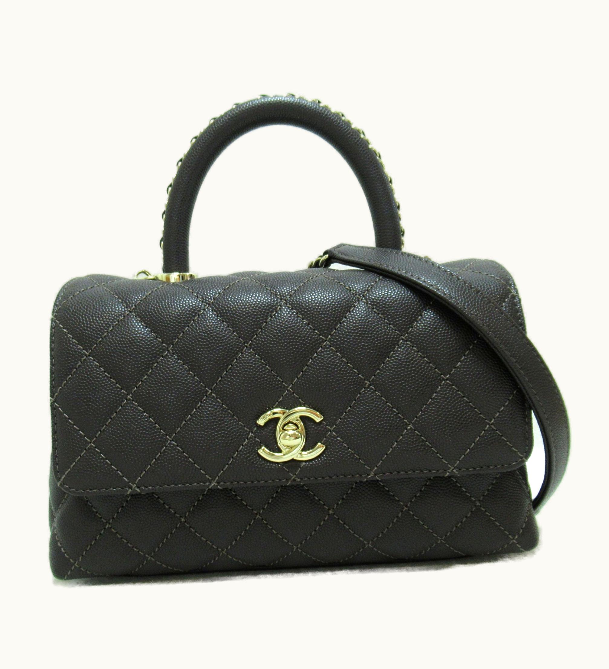 Chanel Chanel Coco Handle 2Wayshoulder Bag Brown Dark Brown Caviar Skin [Grained Calf]