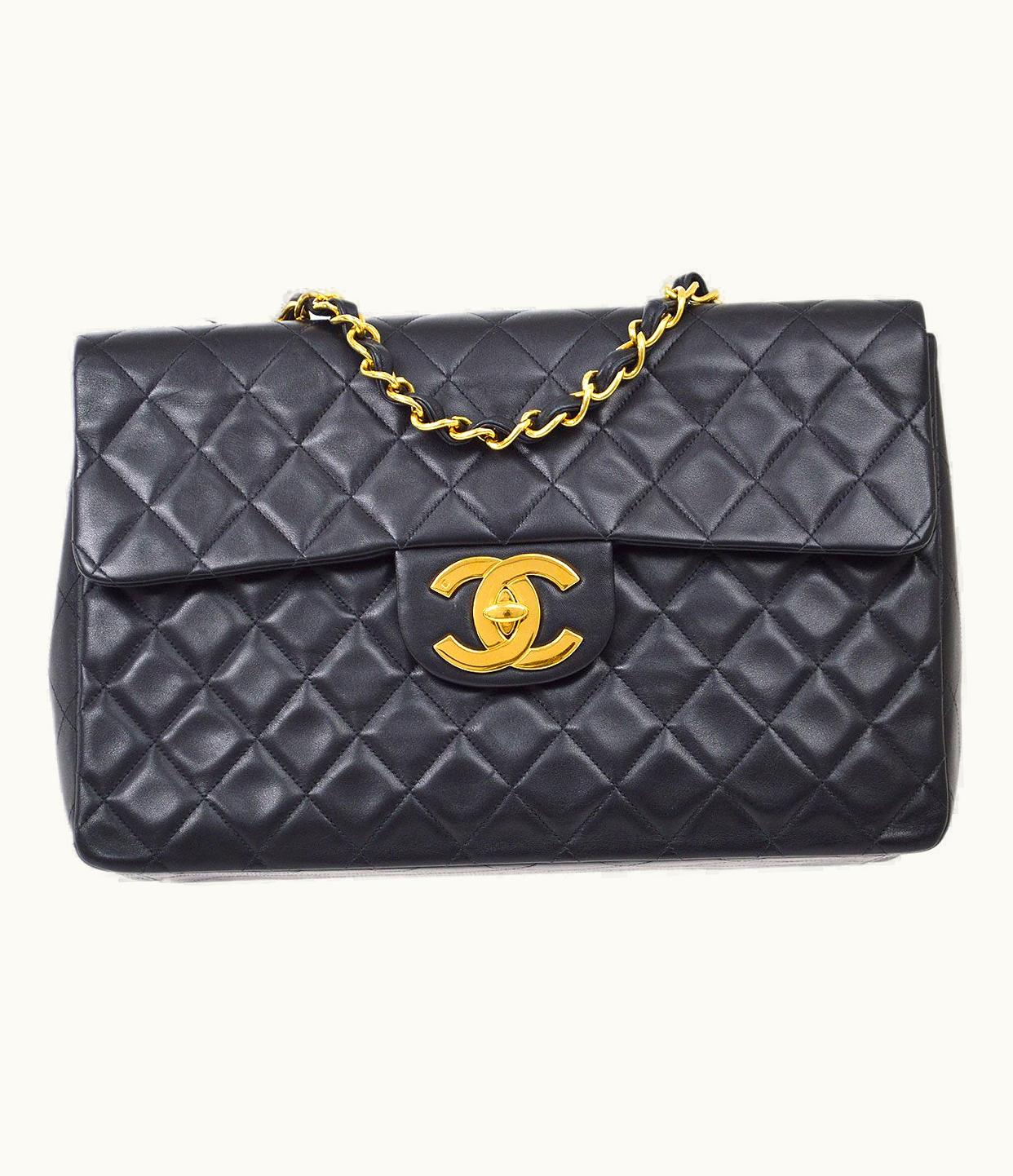 Chanel Chanel 1994-1996 Classic Flap Maxi Black Lambskin 92998