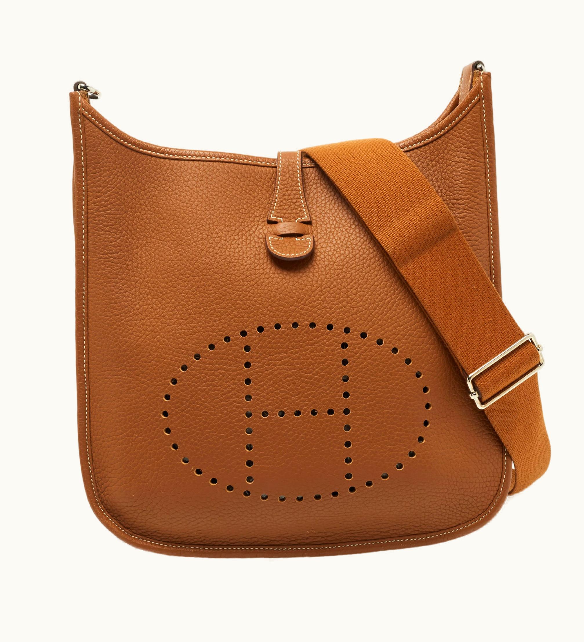 Hermès Hermès Evelyne III PM Gold Clemence Leather Brown Bag