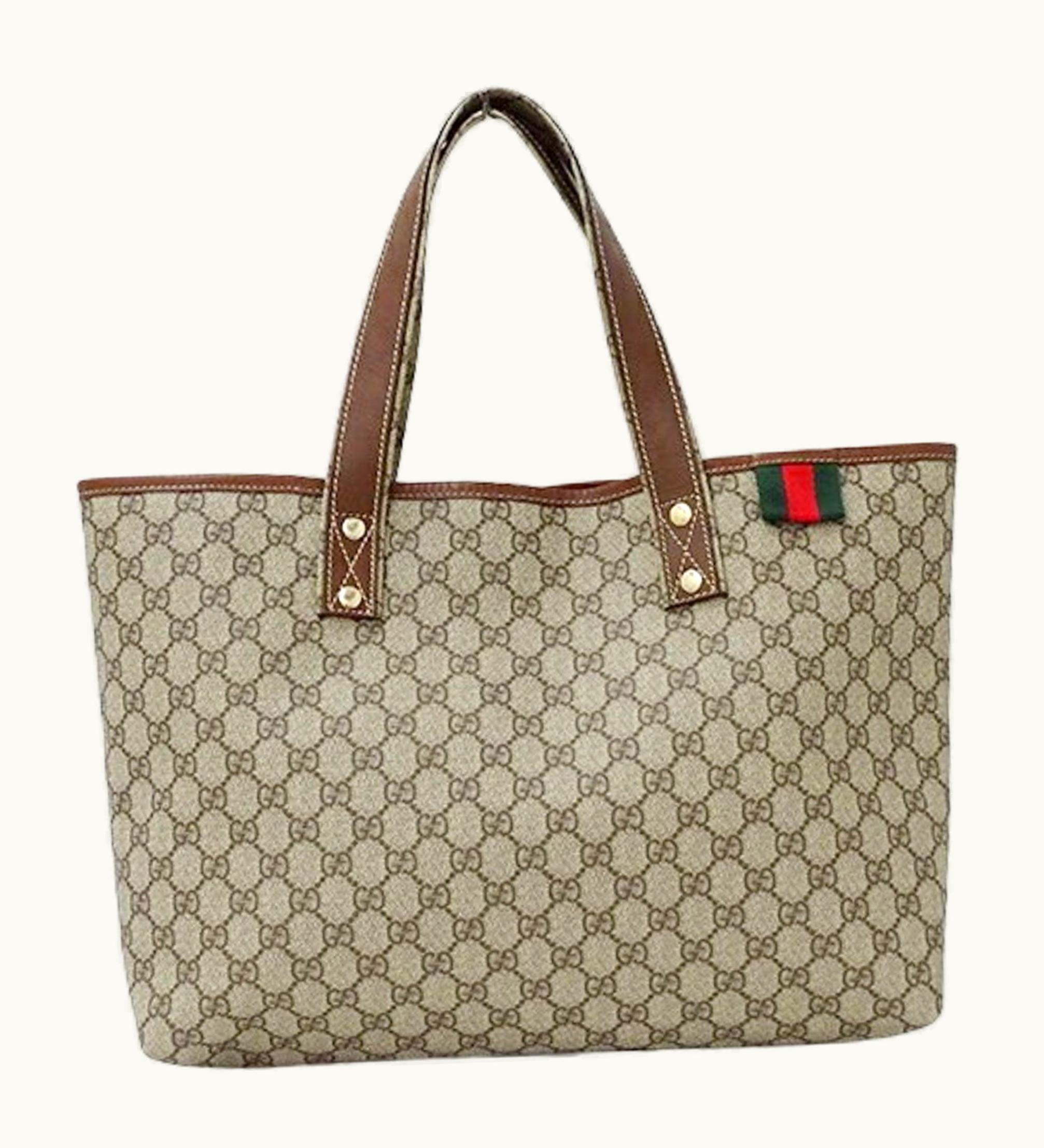 Gucci Gucci Bag Ladies Tote Shoulder GG Plus Brown Beige 211134