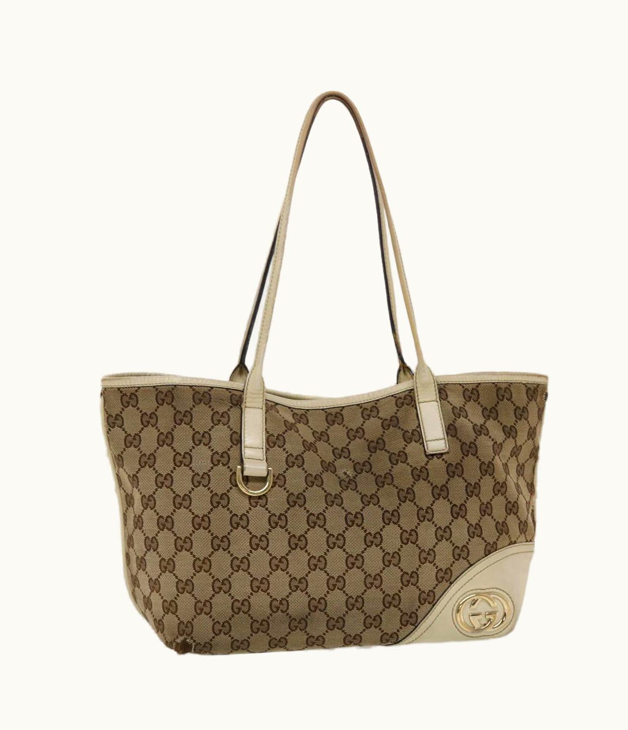 Gucci Gucci GG Canvas Tote Bag Beige White Luxury Tote Bag