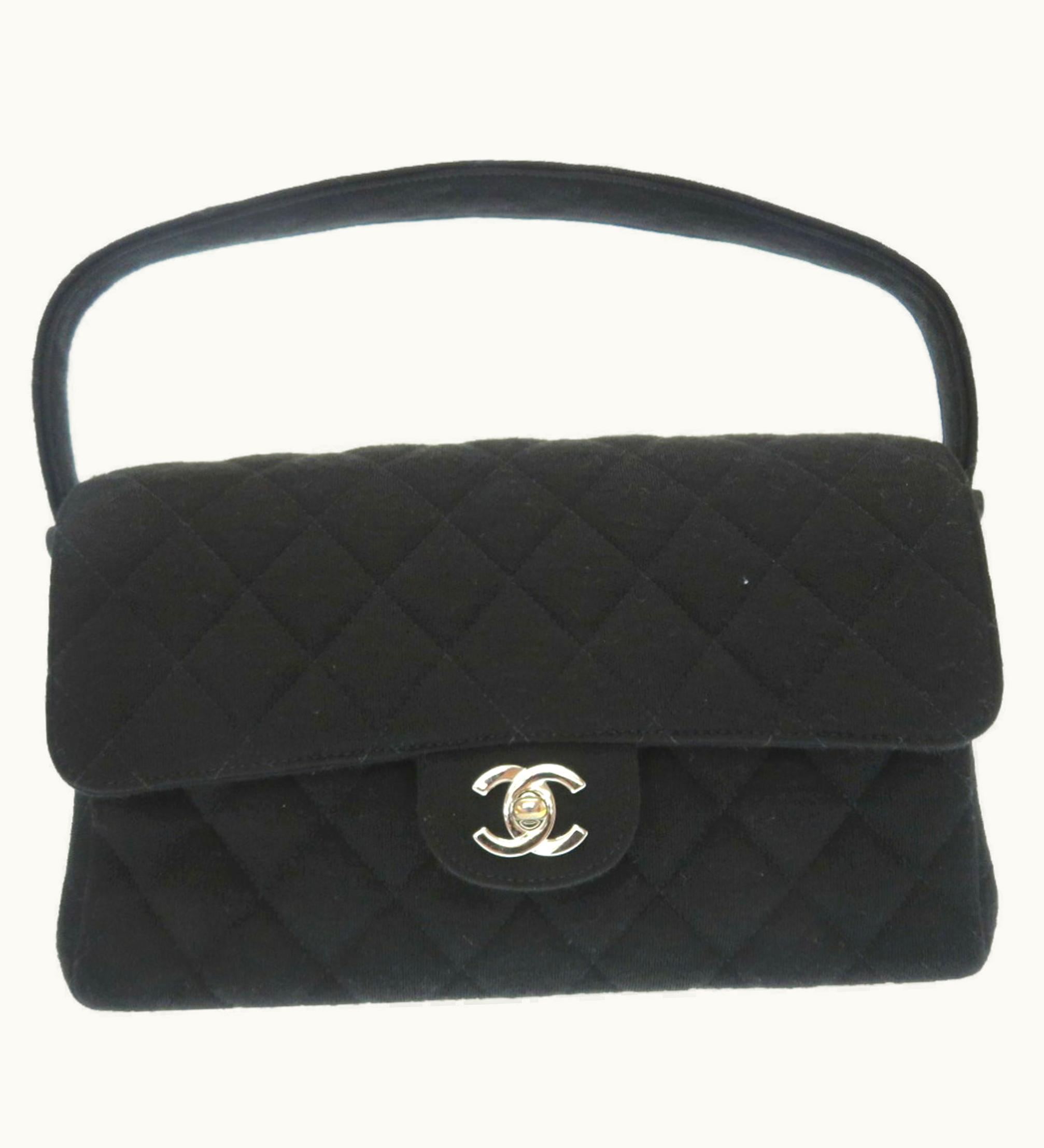 Chanel Chanel Double Face Matrasse Jersey Black Handbag Coco Mark