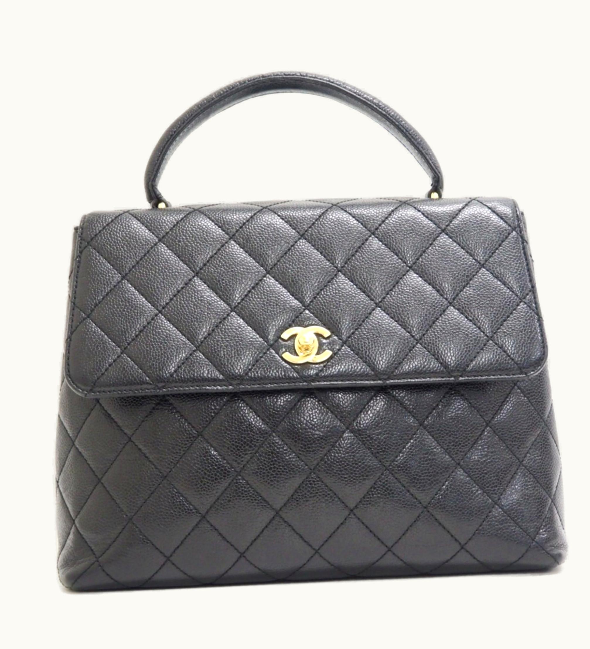 Chanel Chanel Matelasse Turnlock Coco Mark Handbag Black Ladies