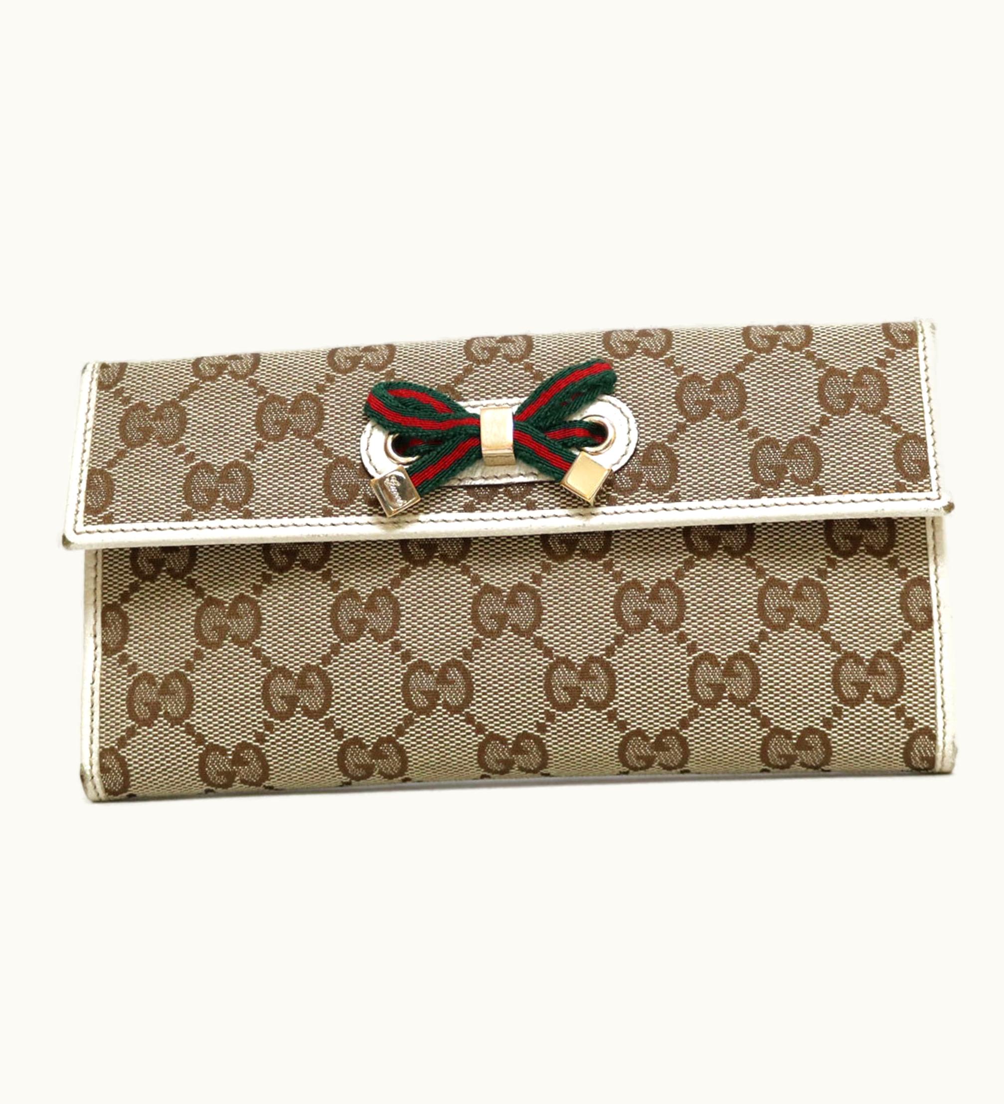 Gucci Gucci Bi-Fold Wallet Princey Brown Ladies GG Canvas