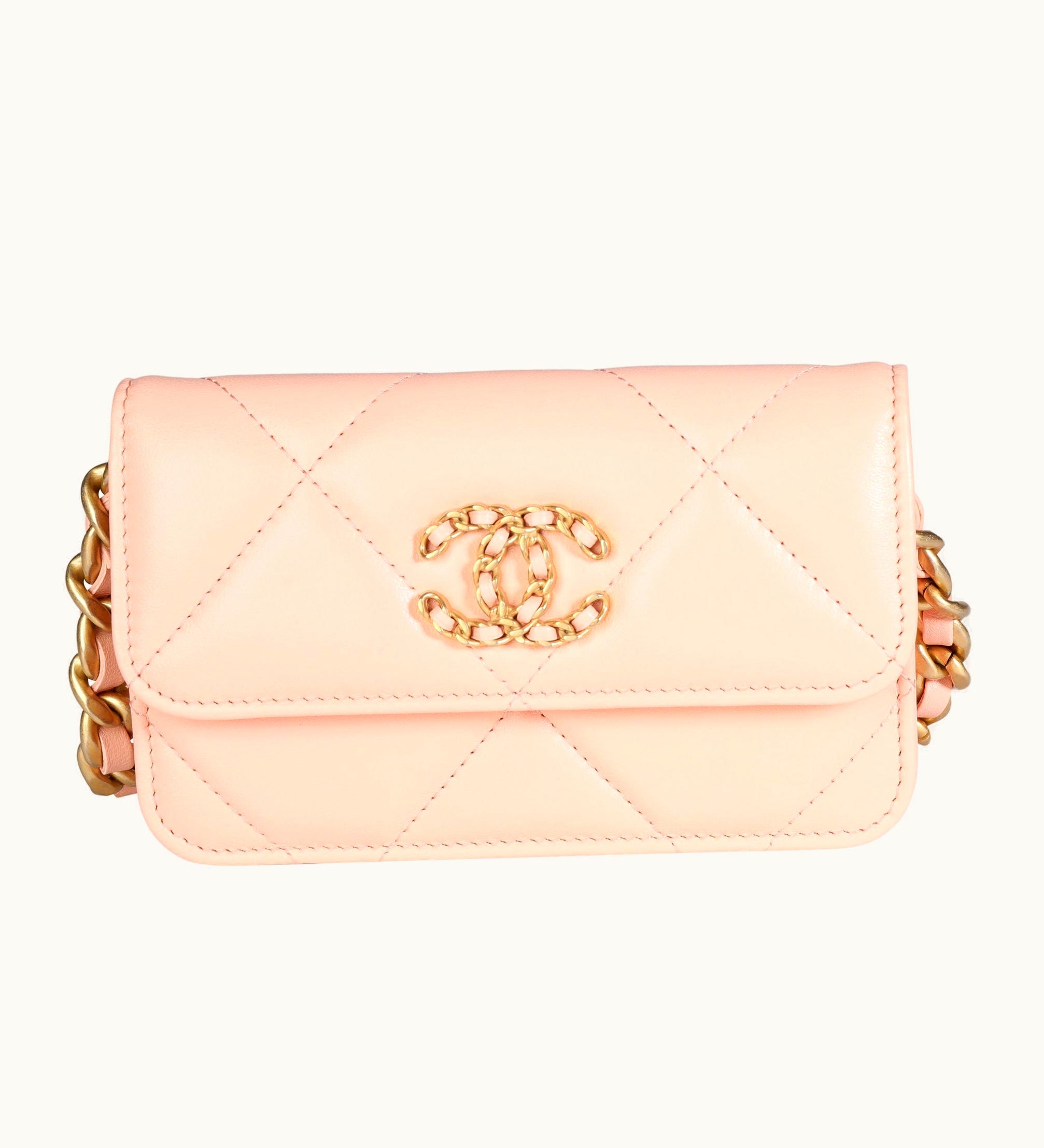 Chanel Chanel Light Orange Quilted Lambskin 19 Mini Flap Bag