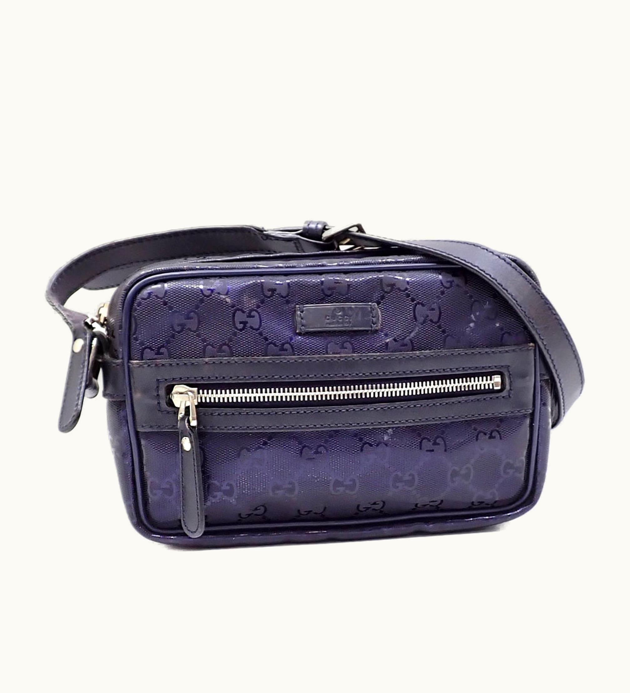 Gucci Gucci Shoulder Bag GG Implime Women's Navy Pvc Leather 201447