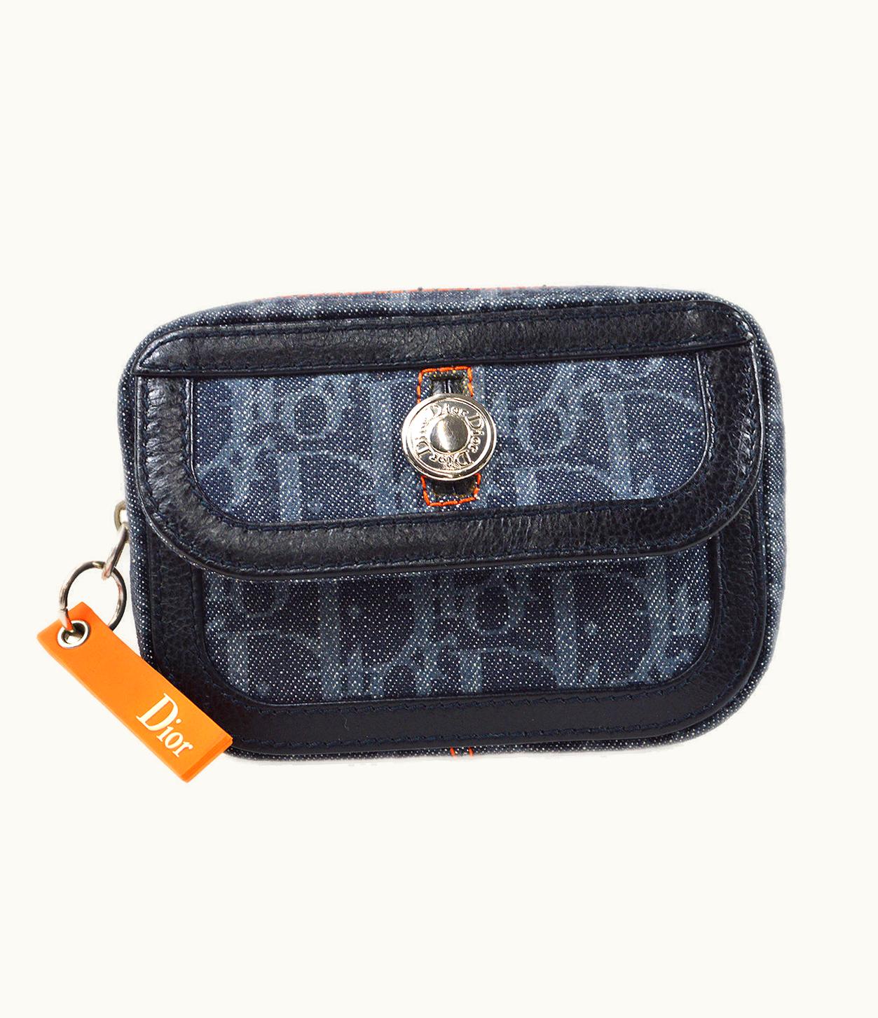 Dior Dior Christian Dior 2005 Flight Trotter Pouch Navy 77174