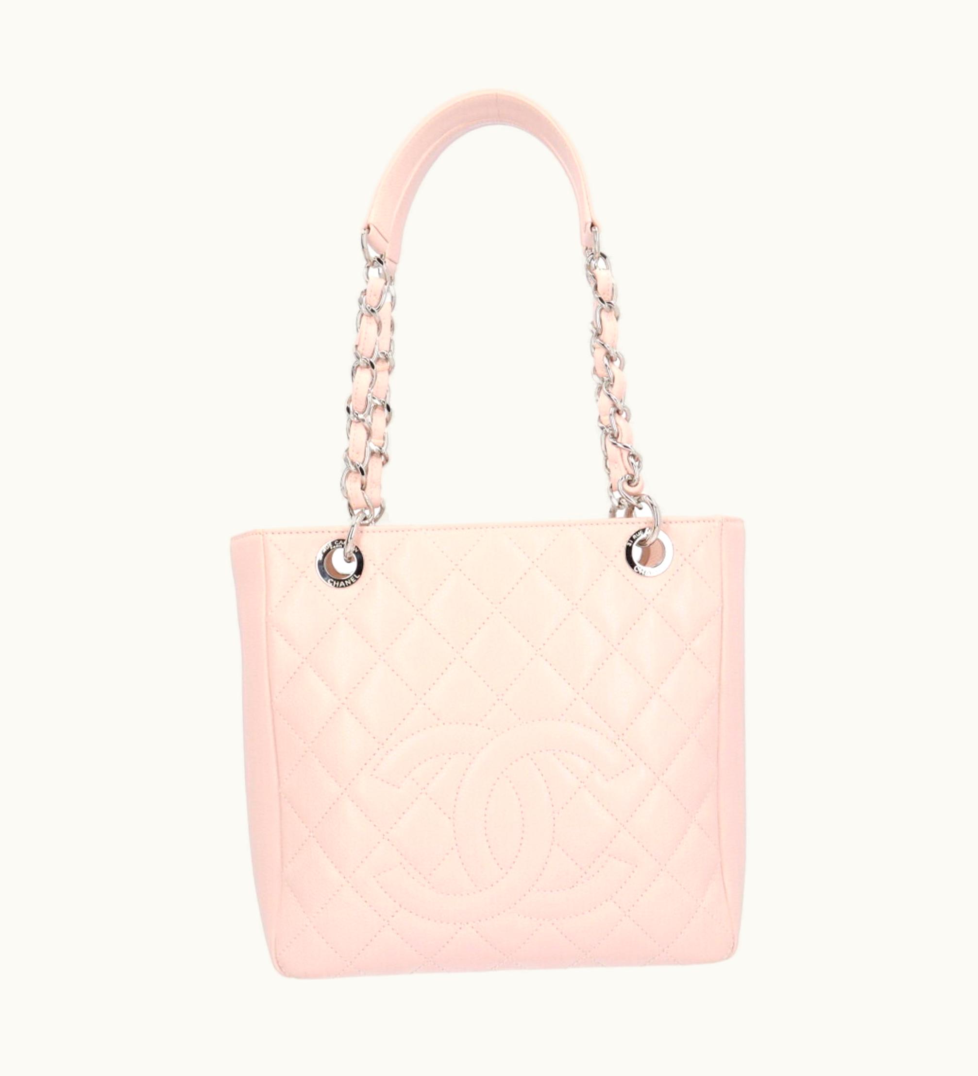 Chanel Chanel Chain Tote Bag Caviar Skin Pink Ladies
