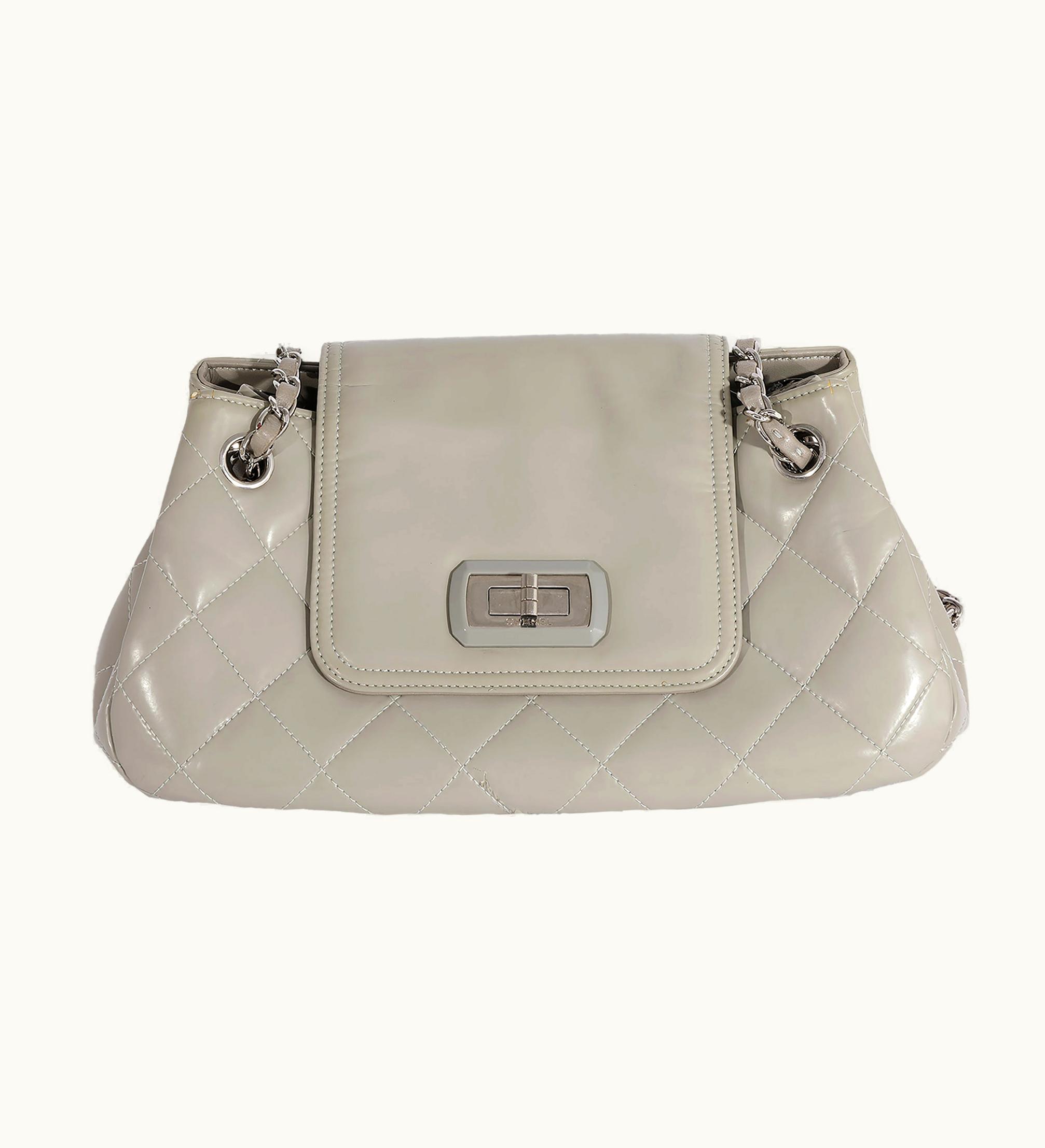 Chanel Chanel Gray Quilted Glazed Leather Reissue Accordion Flap Bag