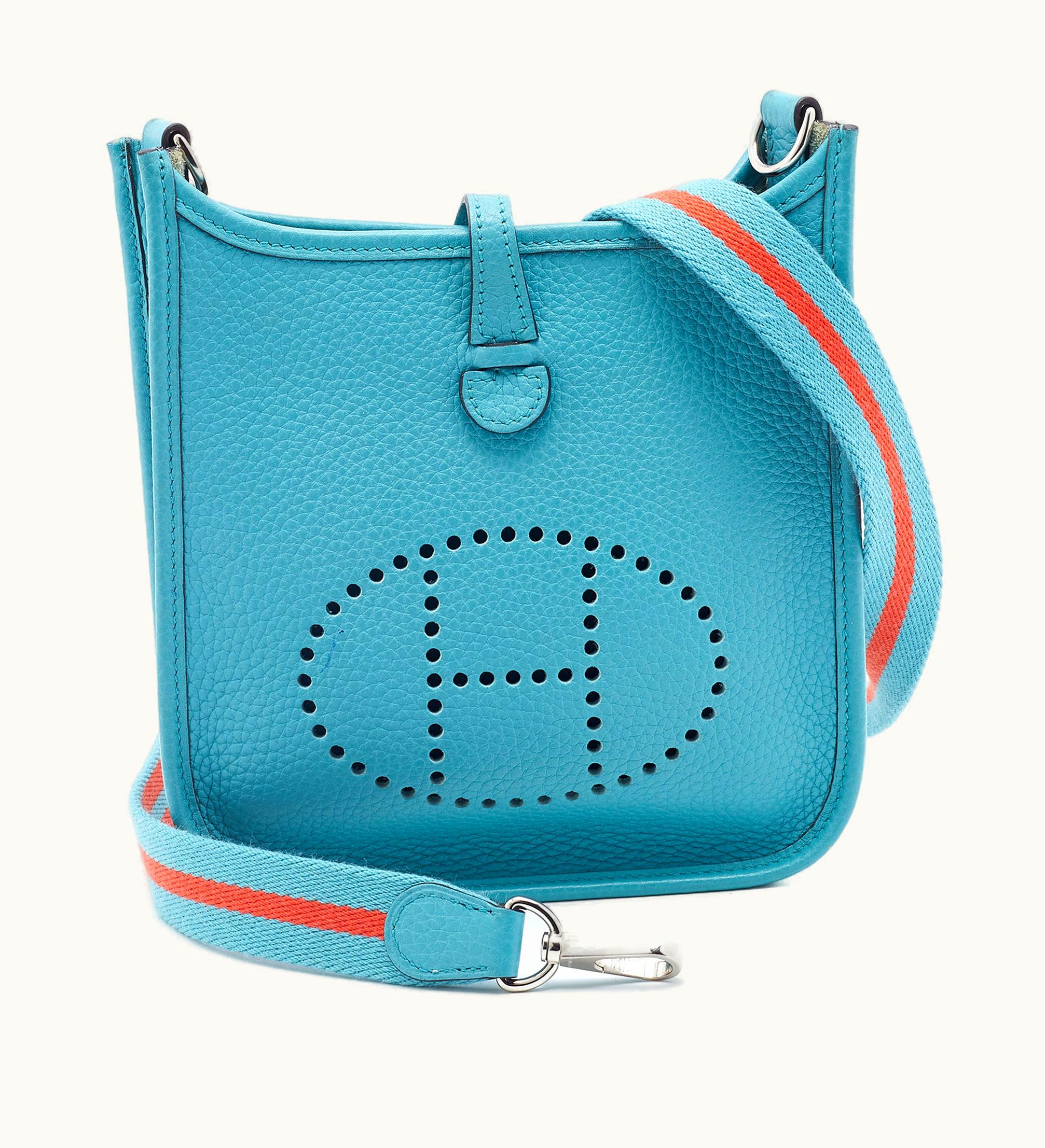 Hermès Hermès Bleu Saint Cyr Clemence Leather Evelyne Tpm Bag