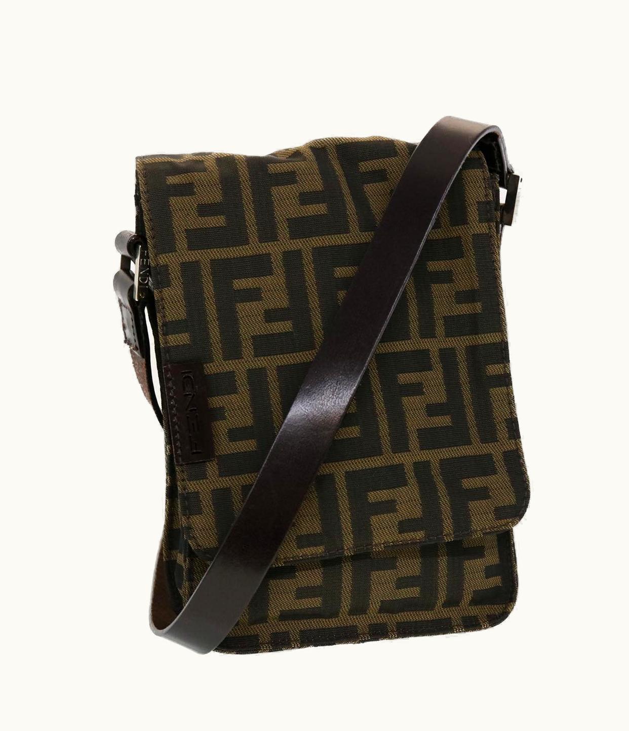 Fendi Fendi Zucca Canvas Shoulder Bag Black/Brown
