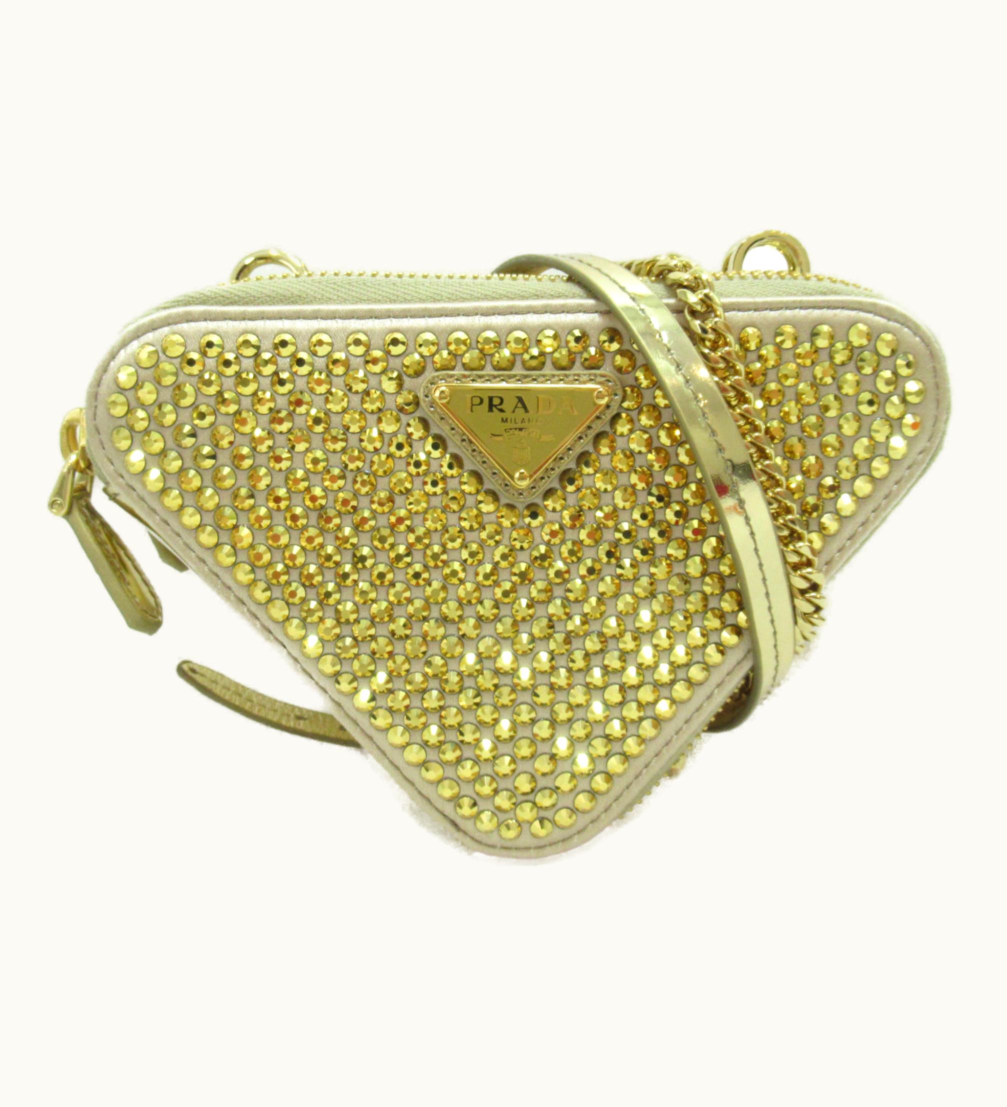 Prada Prada Mini Pouch Shoulder Gold Leather Fa Brique 1Nr0152Awlf0522