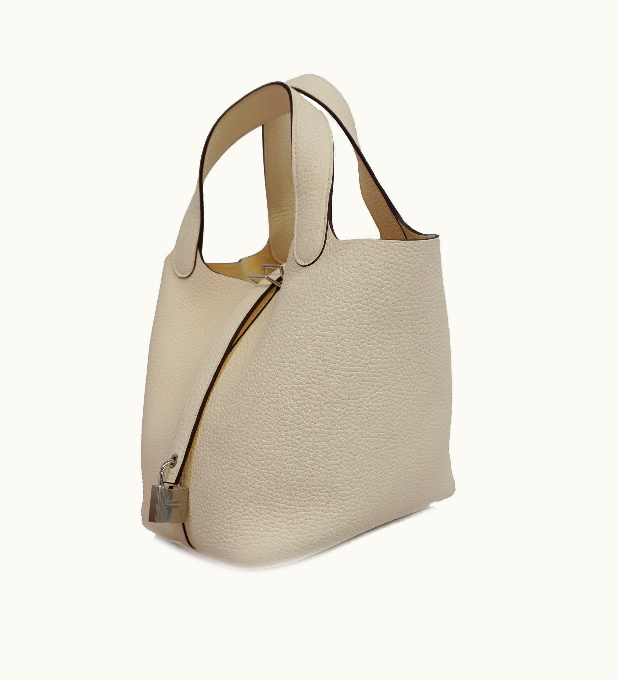 Hermès Hermès Handbag Picotin Lock PM Z Stamp Taurillon Clemence Nata Silver Metal