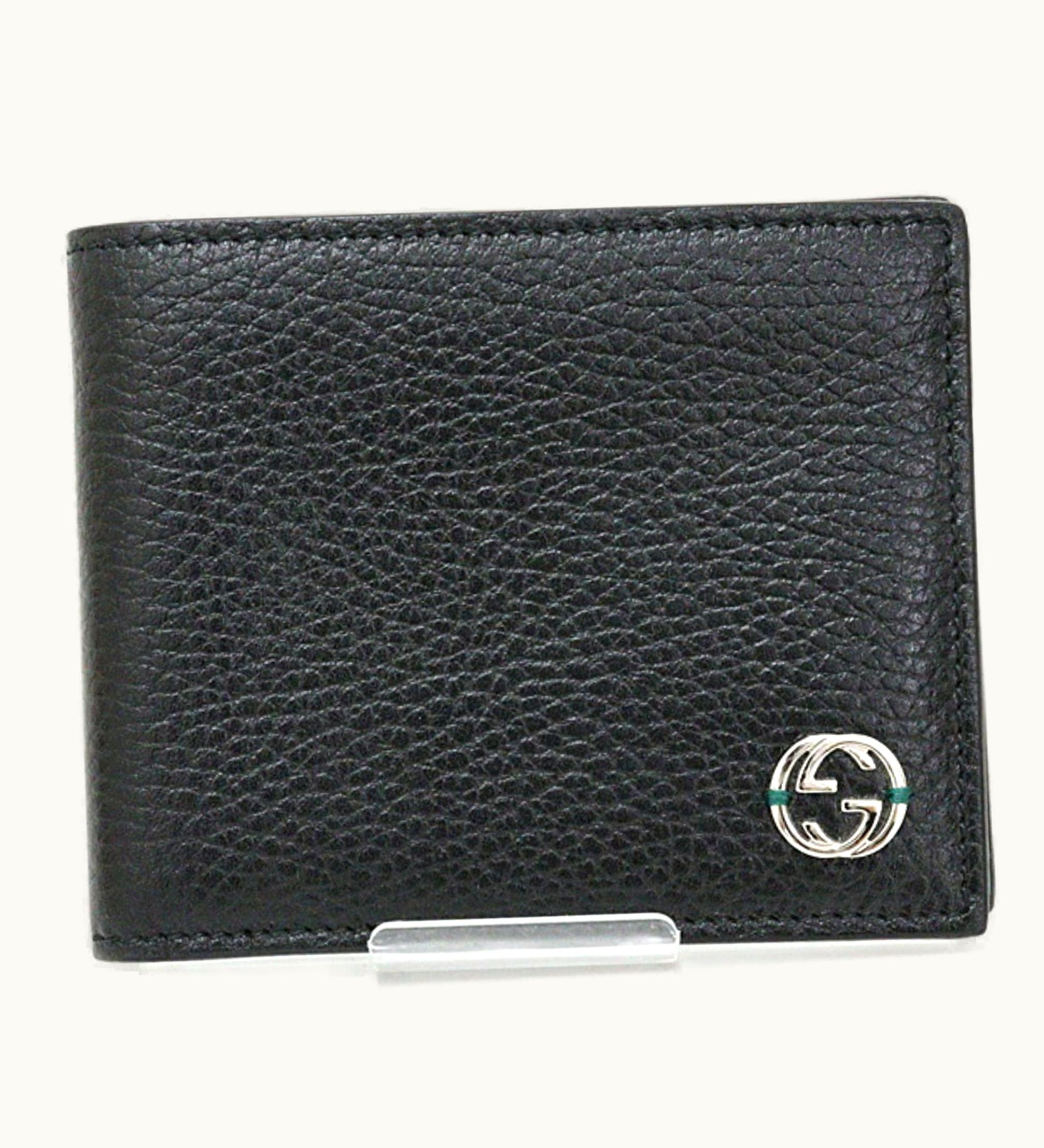 Gucci Gucci Interlocking Bifold Wallet Billfold 610464 Black Green