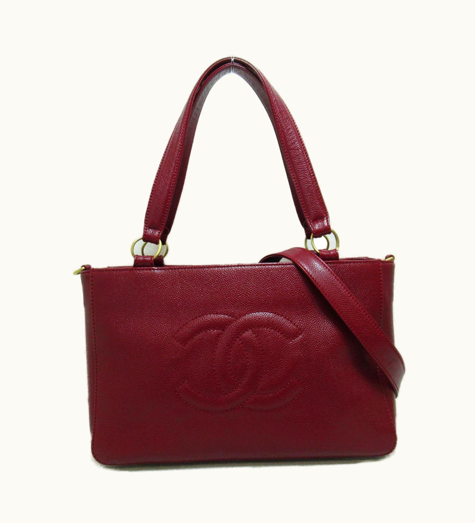 Chanel Chanel 2Way Tote Bag Red Caviar Skin [Grained Calf]