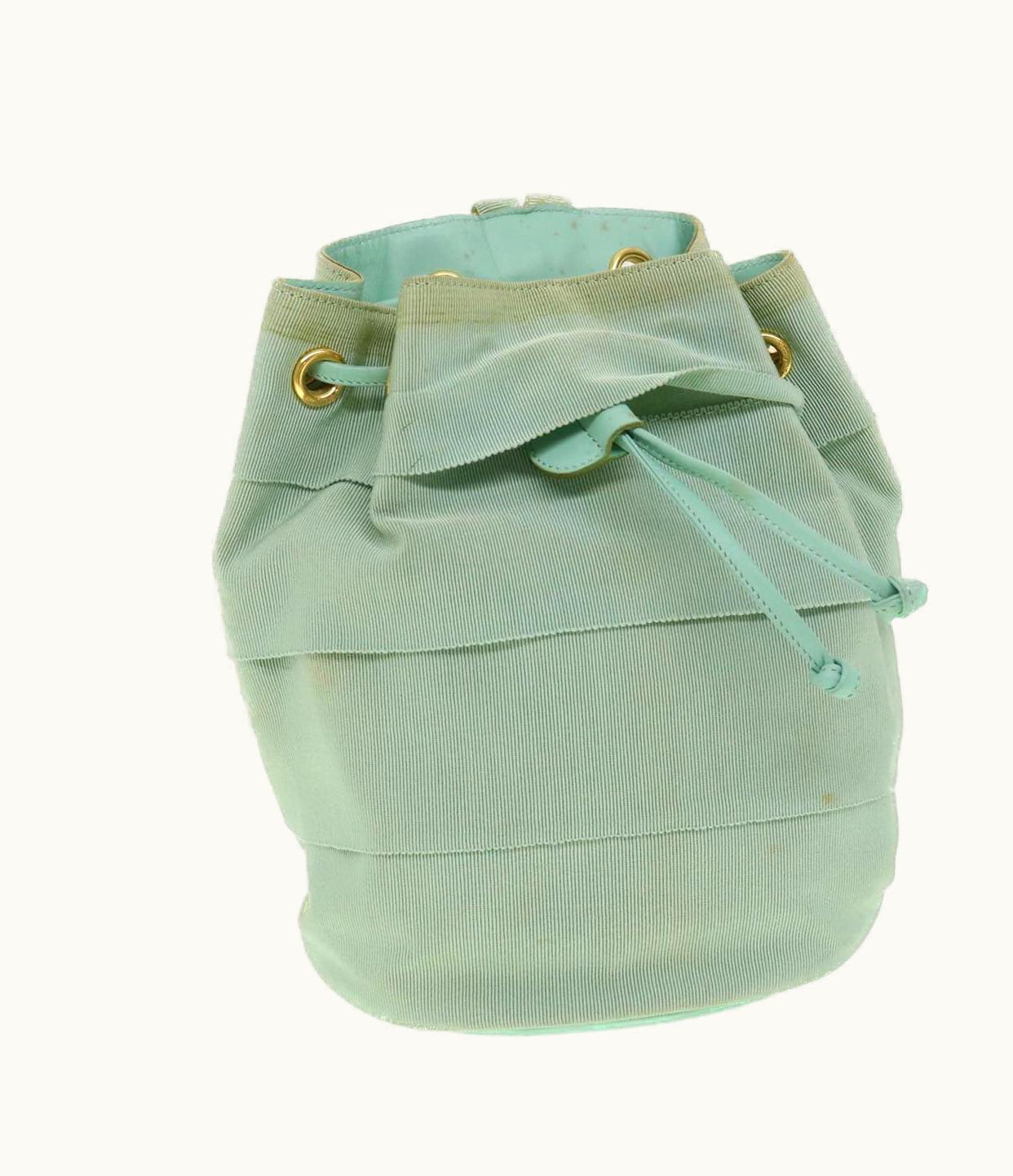 Salvatore Ferragamo Chain Backpack Canvas Blue