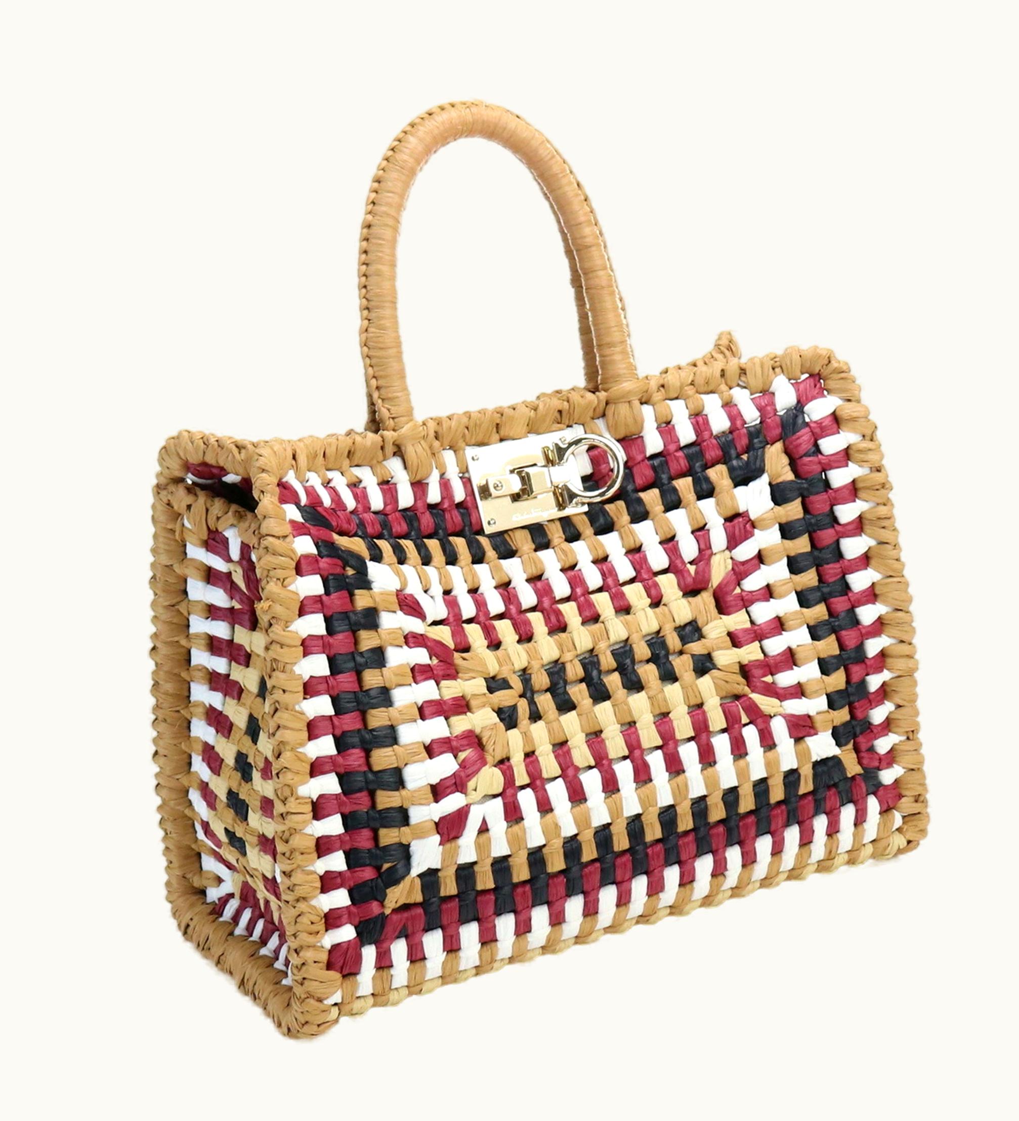 Salvatore Ferragamo Ferragamo Ferragamo Studio Straw Bag 21 I101 Basket Women's