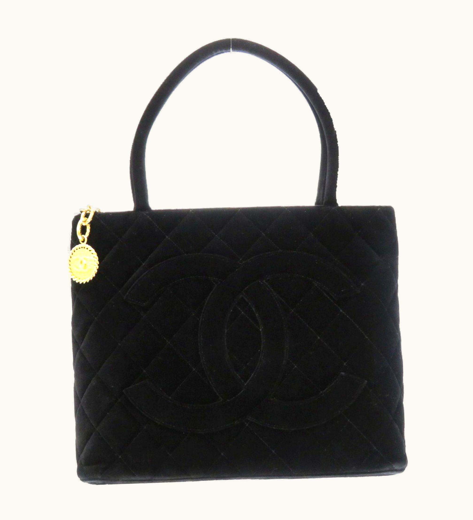 Chanel Chanel Reprint Tote Velor Black No. 5 Matelasse Coco Mark Bag