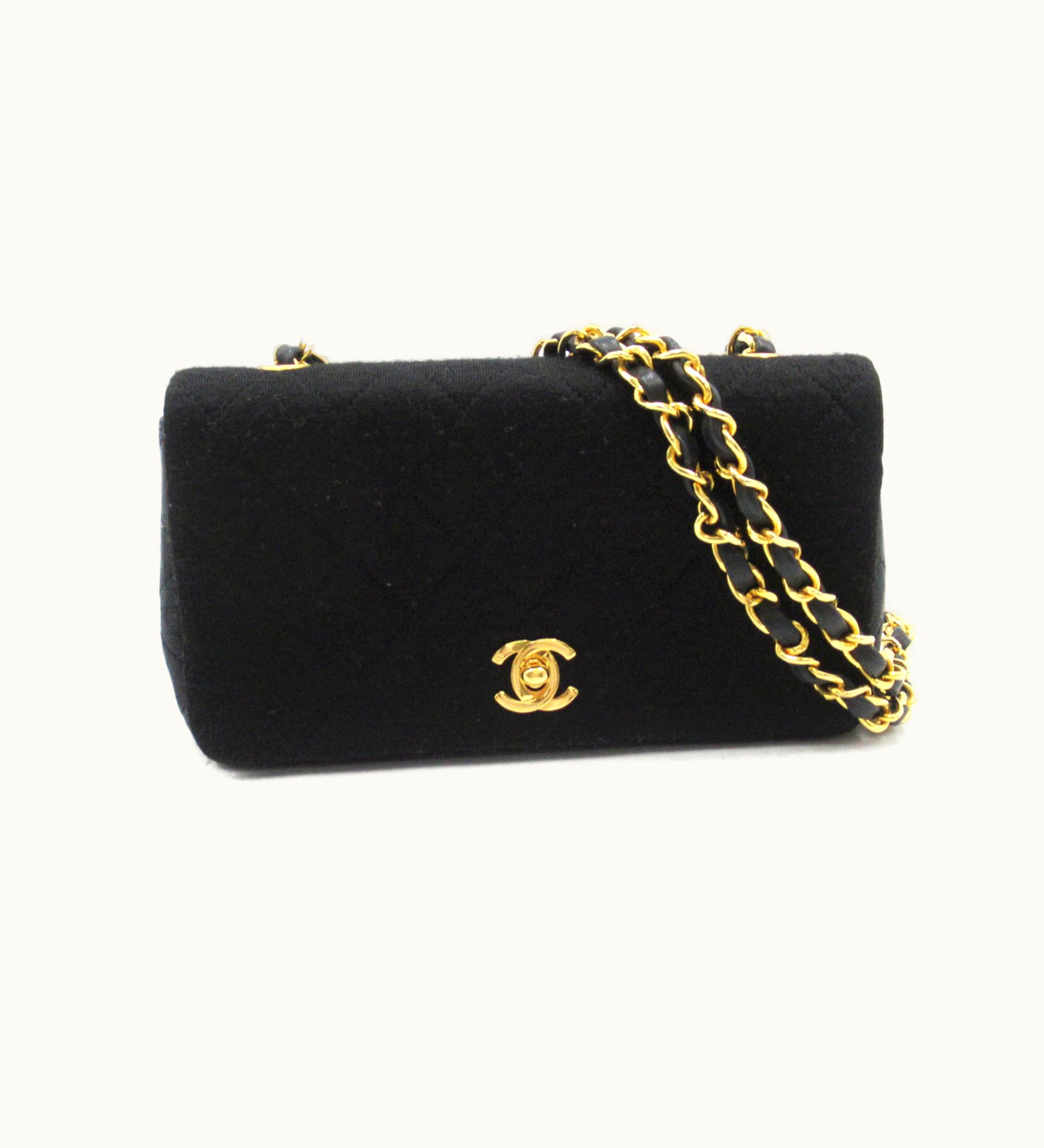 Chanel Chanel Mini Materasse Chain Shoulder Black Lambskin [Sheep Leather]