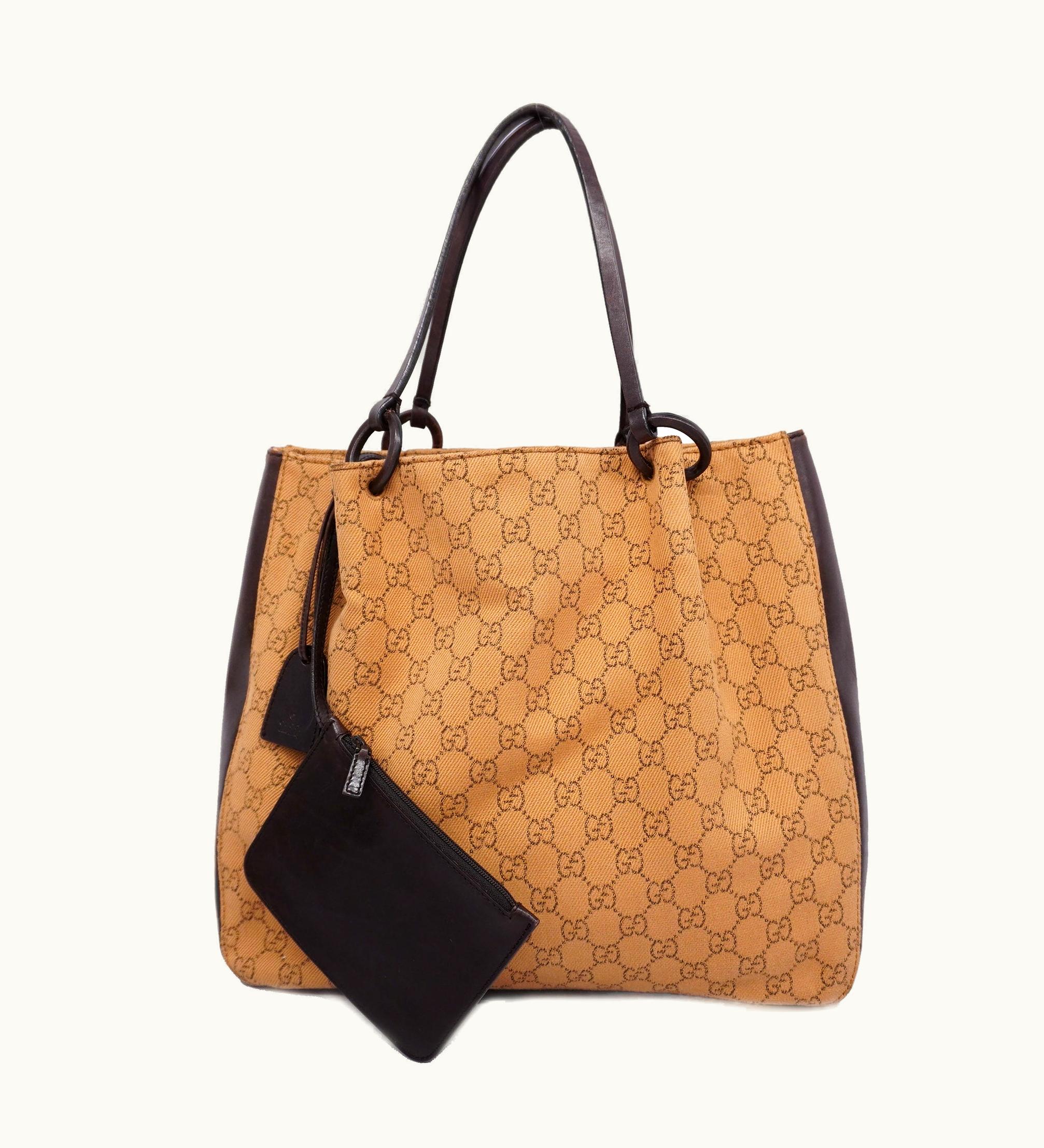 Gucci Gucci Tote Bag GG Denim 101920 Women's Denim Brown, Light Brown