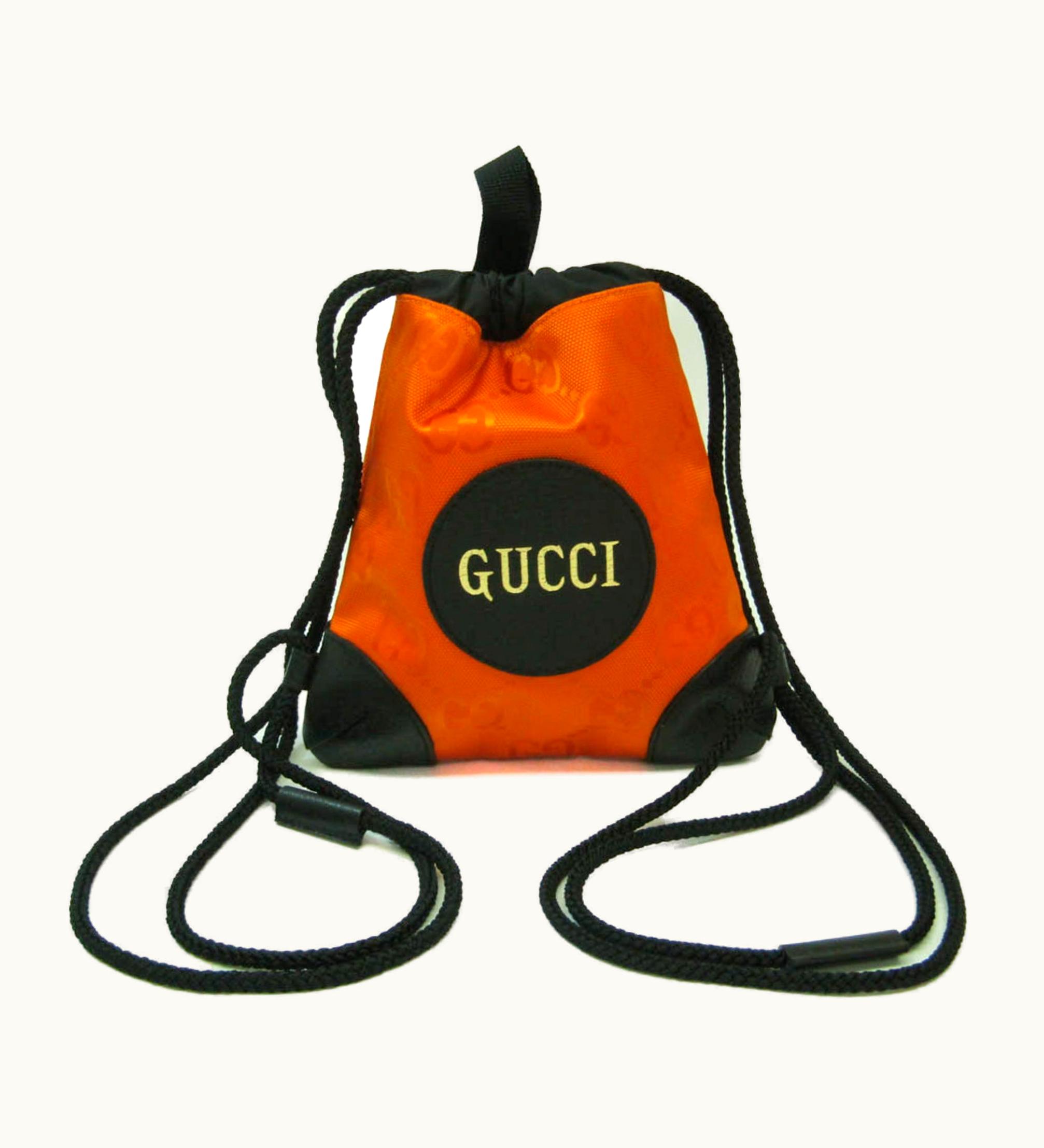 Gucci Gucci Off The Grit 643887 Men, Women Nylon Backpack Black, Orange