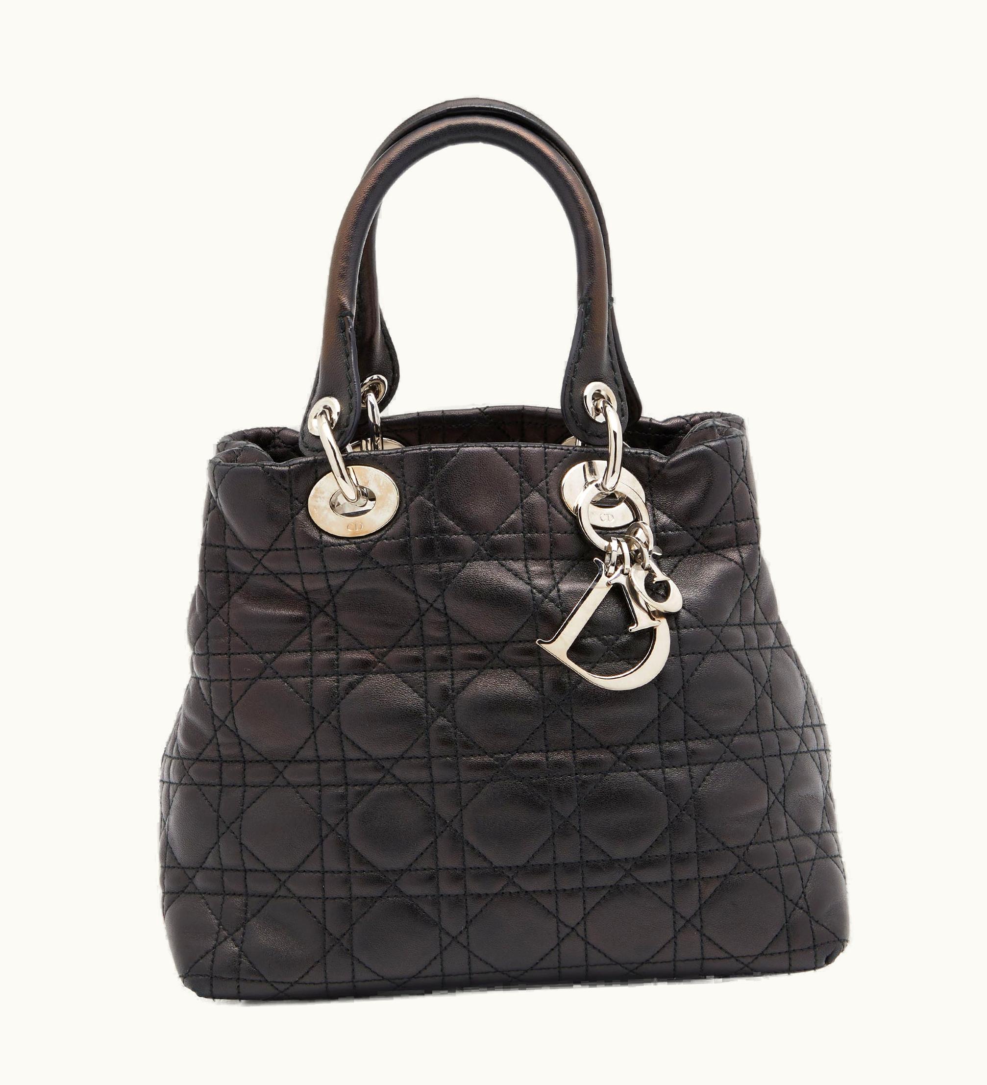 Dior Dior Black Cannage Leather Soft Lady