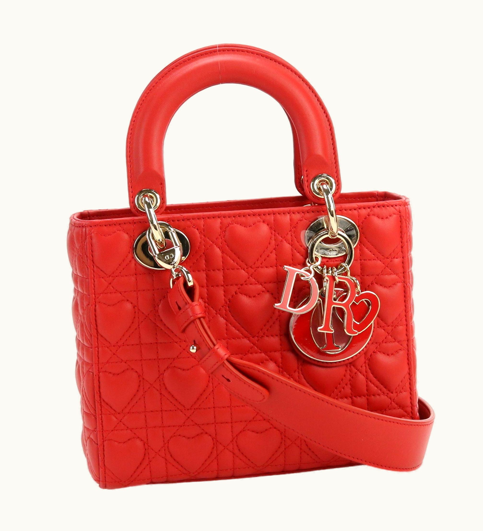 Dior Dior Christian Dior Lady Small Heart Handbag Lambskin Ladies